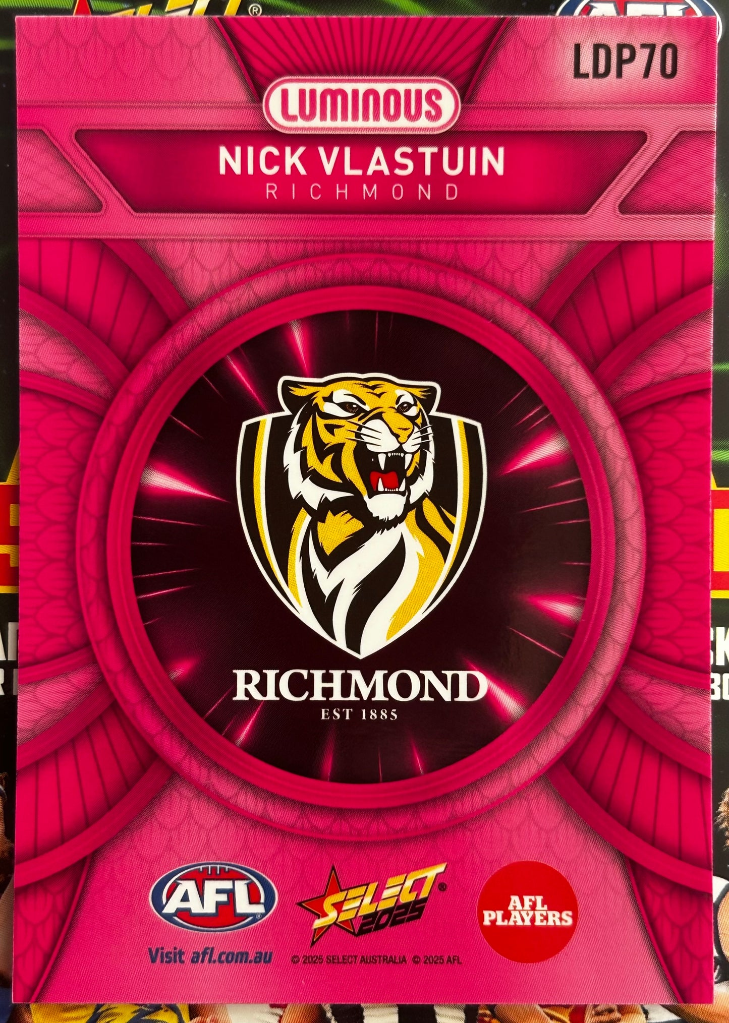 Select AFL 2025 Footy Stars - NICK VLASTUIN (RICHMOND TIGERS) Pink Dragon Scales LDP70