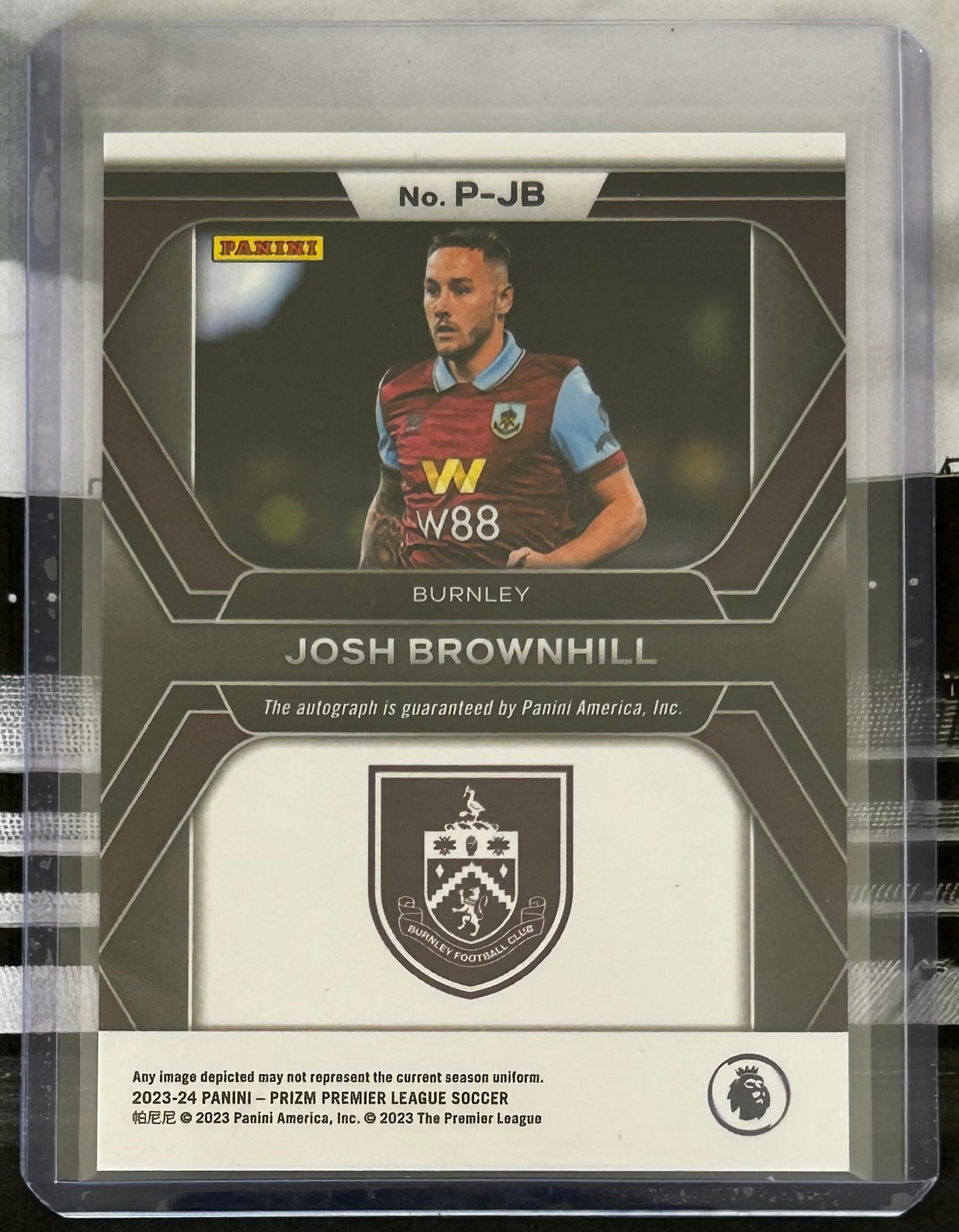2023-24 Panini Prizm Premier League Soccer - JOSH BROWNHILL (BURNLEY) Penmanship Autograph P-JB