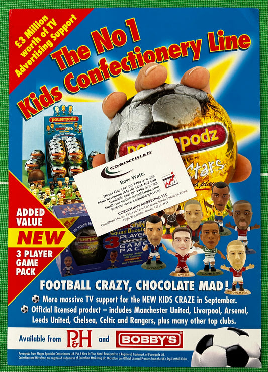 Corinthian MicroStars Powerpodz Independent Retailer A4 Promotional Flyer for 2001-02