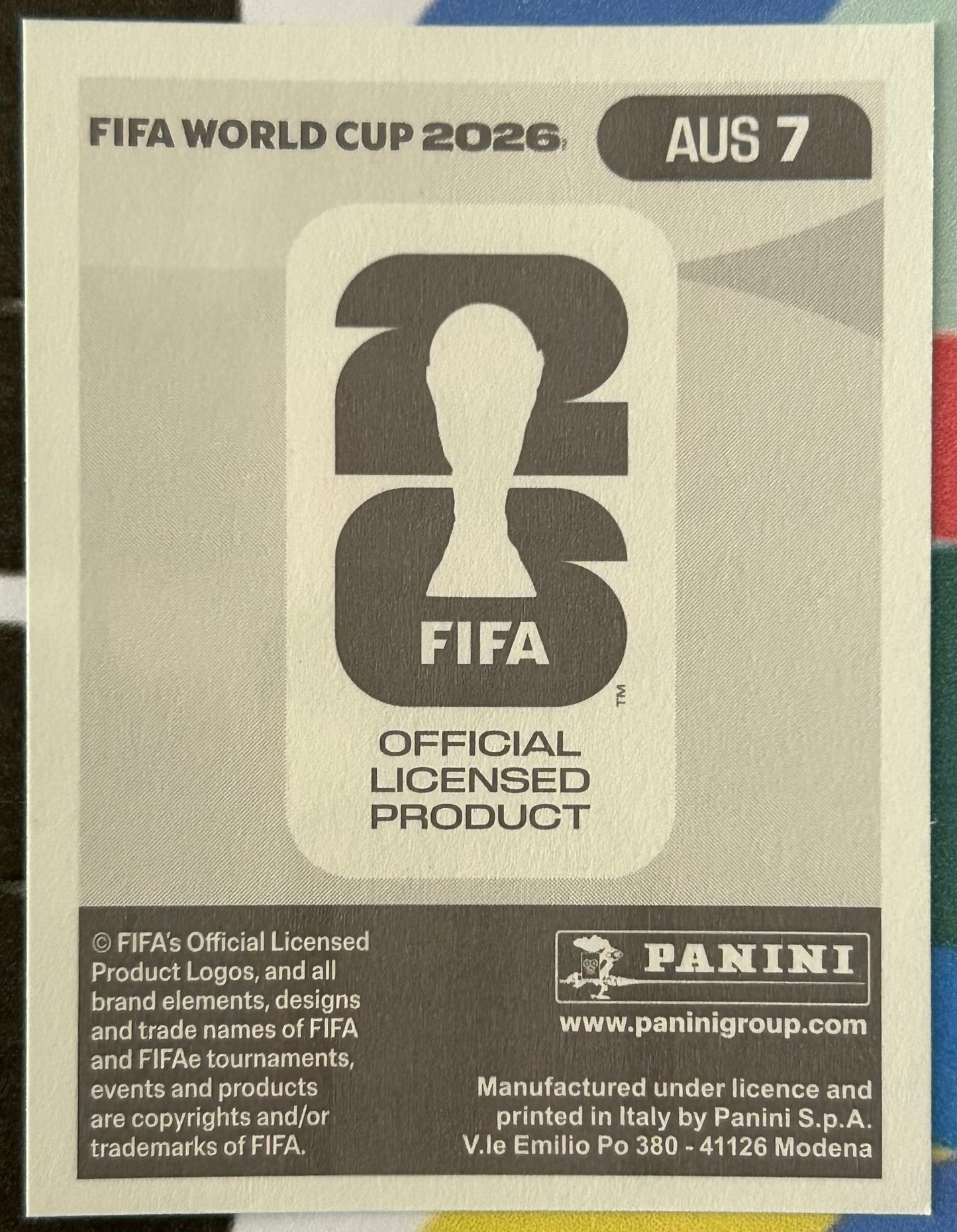 Panini FIFA World Cup 2026 Official Sticker Collection - AZIZ BEHICH (AUSTRALIA) AUS7