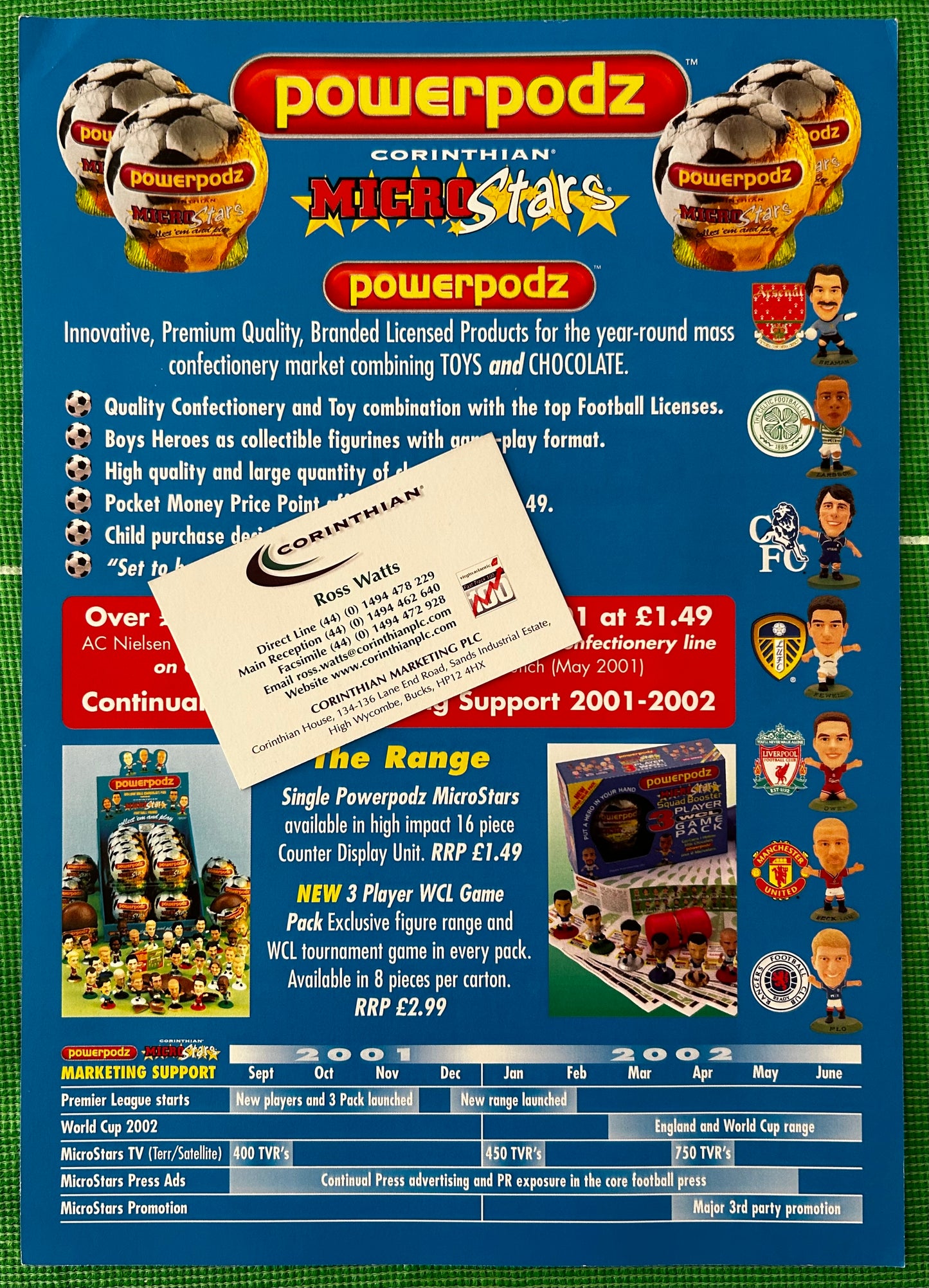 Corinthian MicroStars Powerpodz Independent Retailer A4 Promotional Flyer for 2001-02