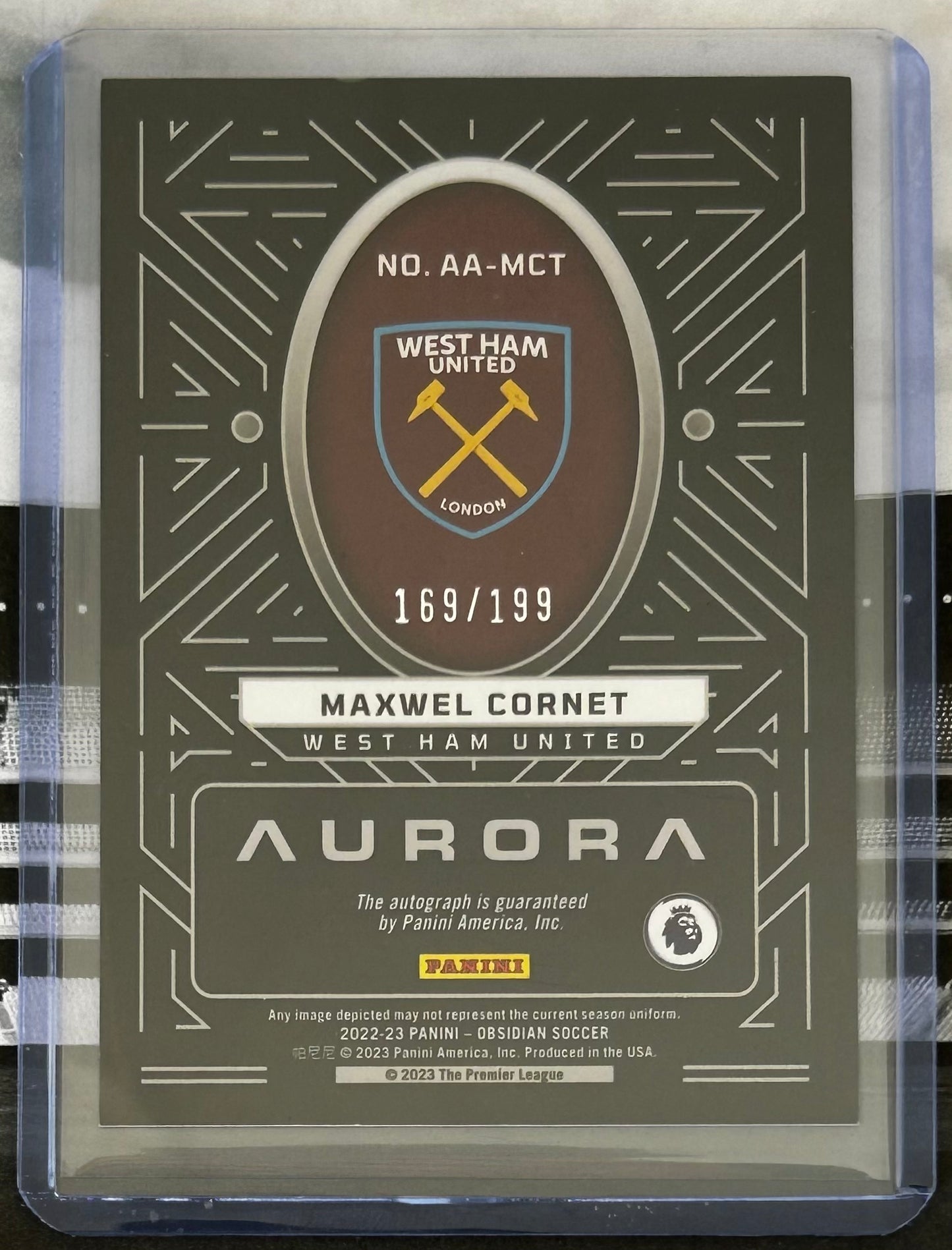 2022-23 Panini Obsidian Soccer - MAXWELL CORNET (WEST HAM UNITED) Aurora Autograph AA-MCT /199
