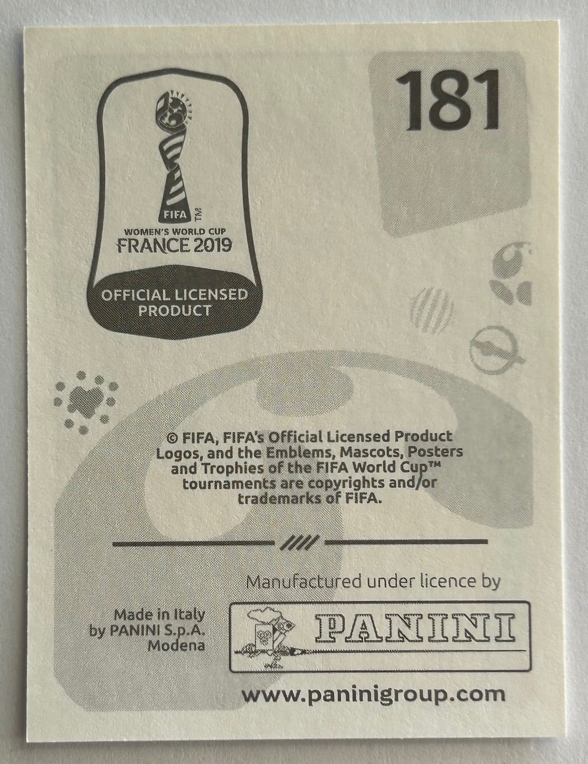 Panini FIFA Women's World Cup France 2019 - CLARE POLKINGHORNE (AUSTRALIA) Sticker #181
