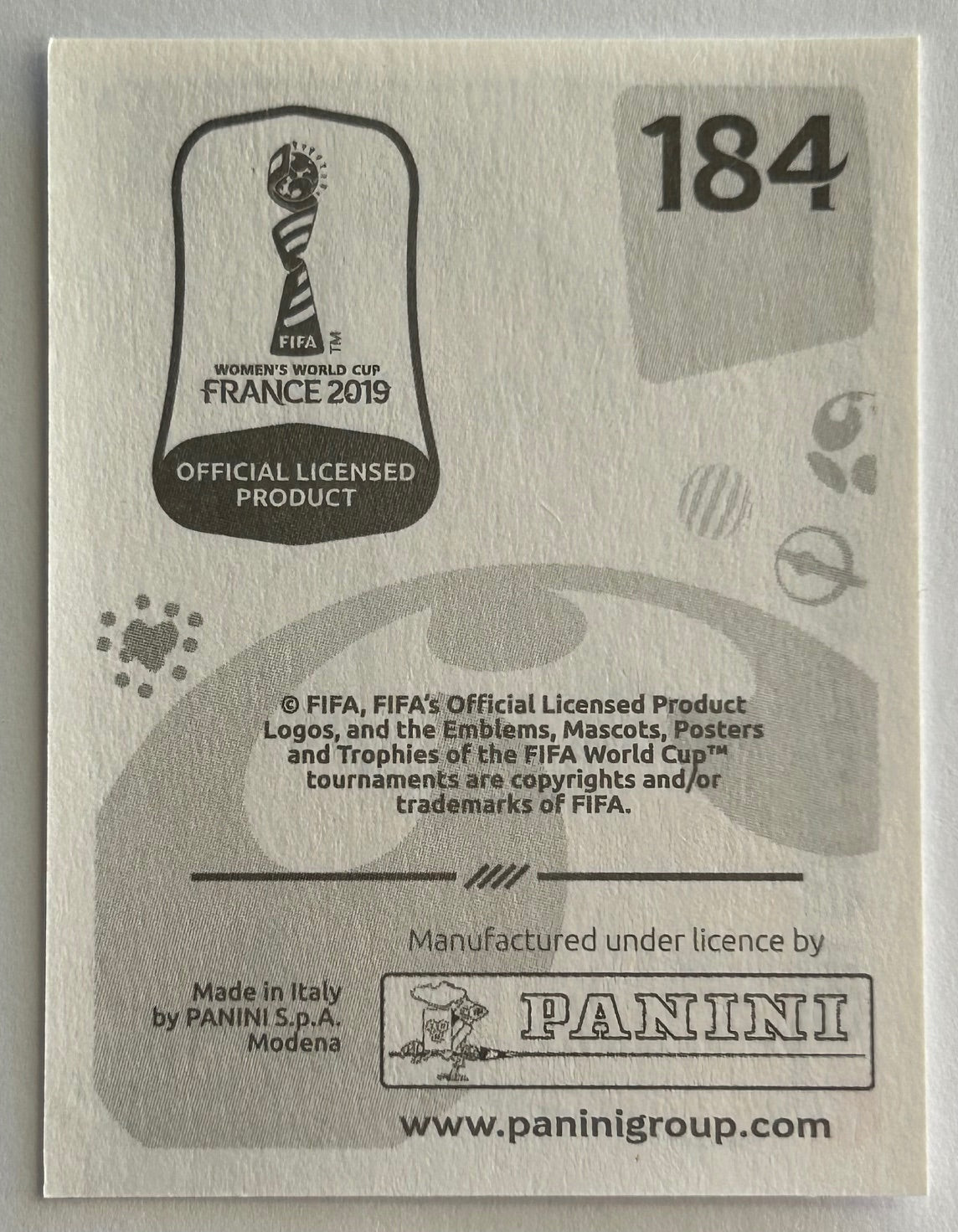 Panini FIFA Women's World Cup France 2019 - CHLOE LOGARZO (AUSTRALIA) Rookie RC Sticker #184