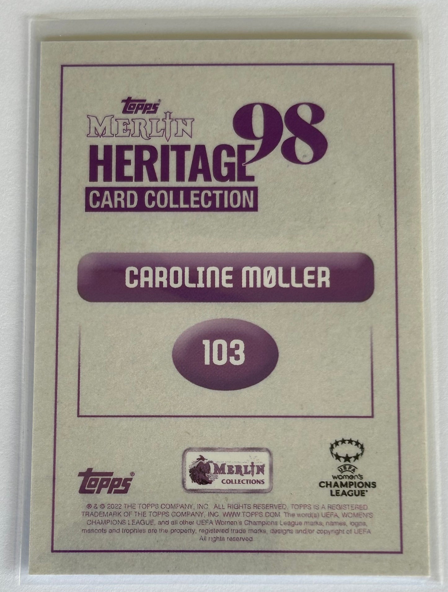 2022-23 Topps Merlin Heritage 98 UEFA - CAROLINE MOLLER (REAL MADRID) #103