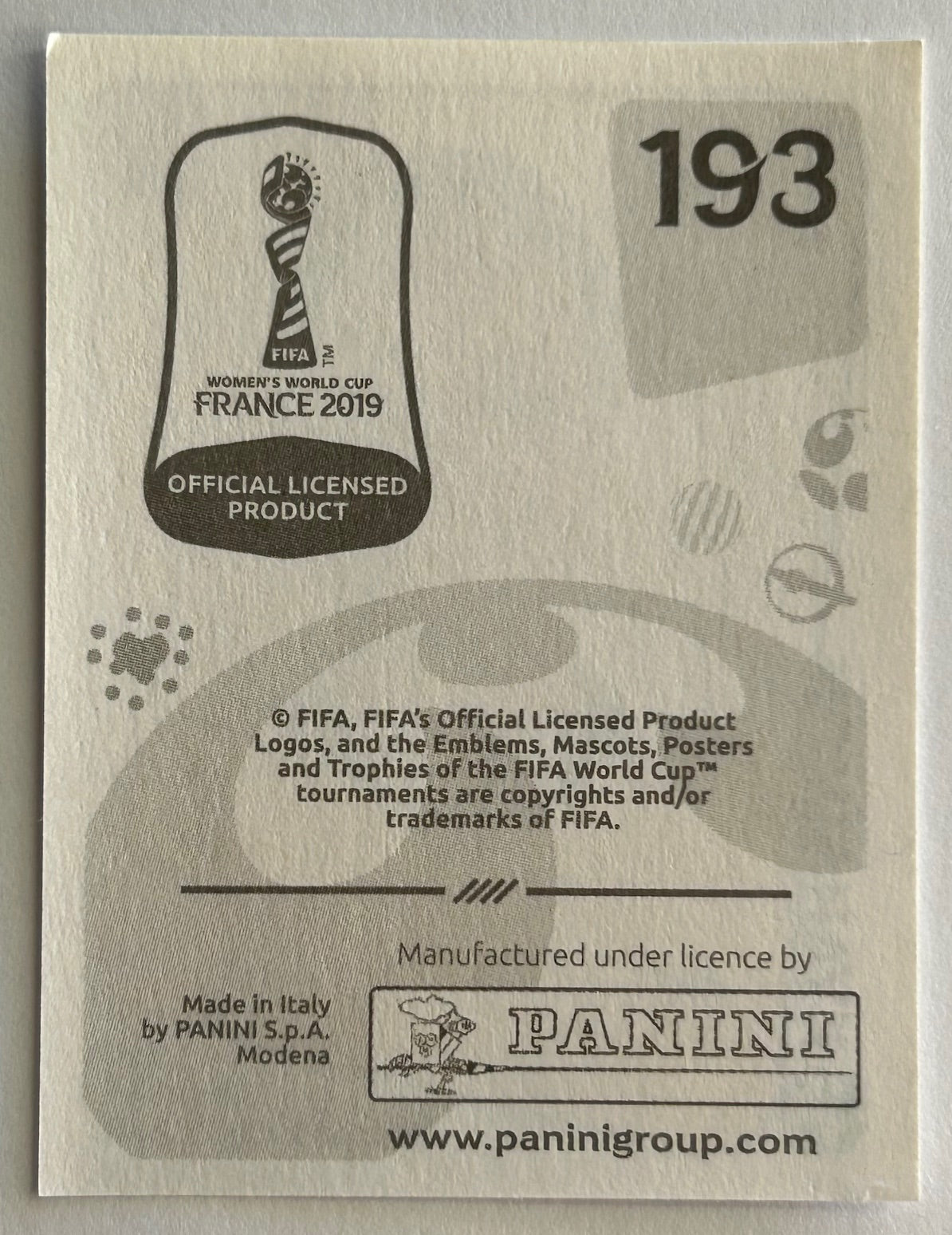 Panini FIFA Women's World Cup France 2019 - KYAH SIMON (AUSTRALIA) Sticker #193