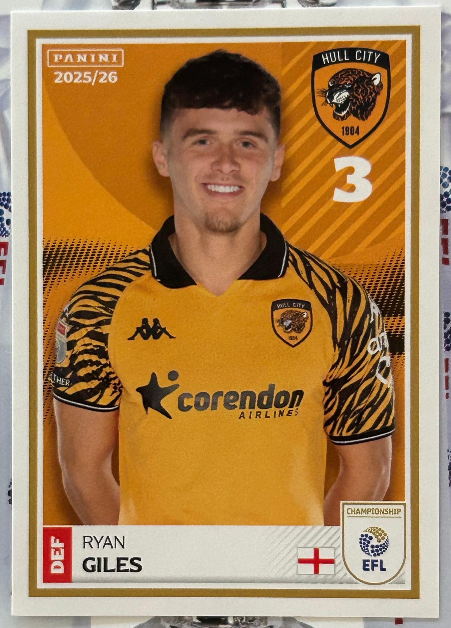 Panini EFL 2025-26 Sticker Collection - Single HULL CITY Stickers (#125 - #142)
