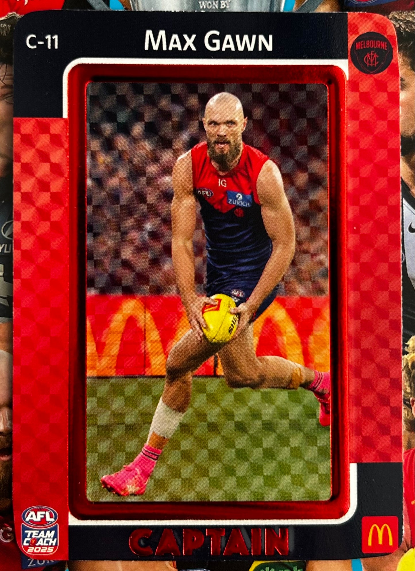 AFL Teamcoach 2025 Trading Card Collection - Single MACCAS MEN'S CAPTAINS RED Cards (C-01 to C-18)