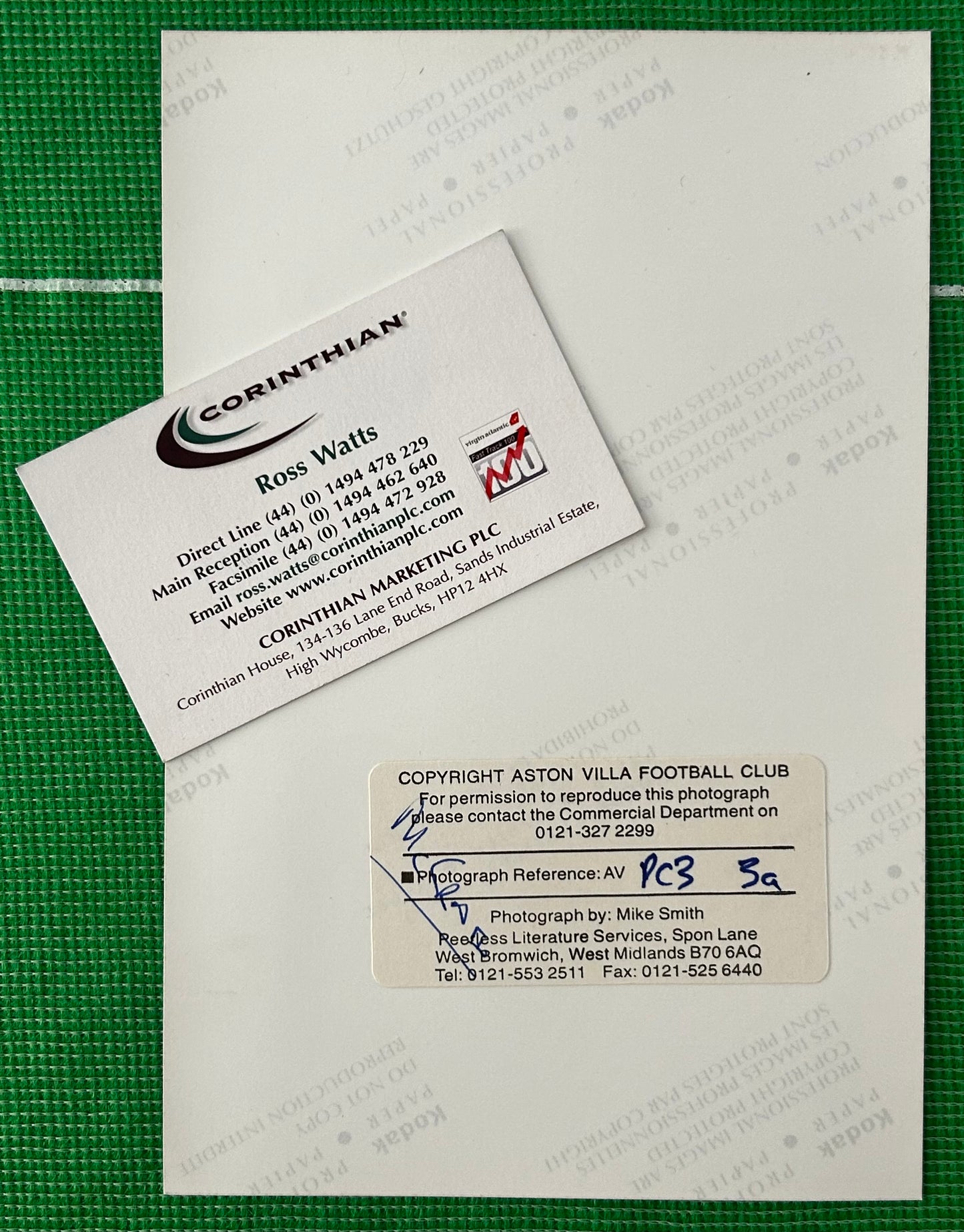 Corinthian Headliners 1995-96 PAUL McGRATH (ASTON VILLA) Product Development Sculpt Photo