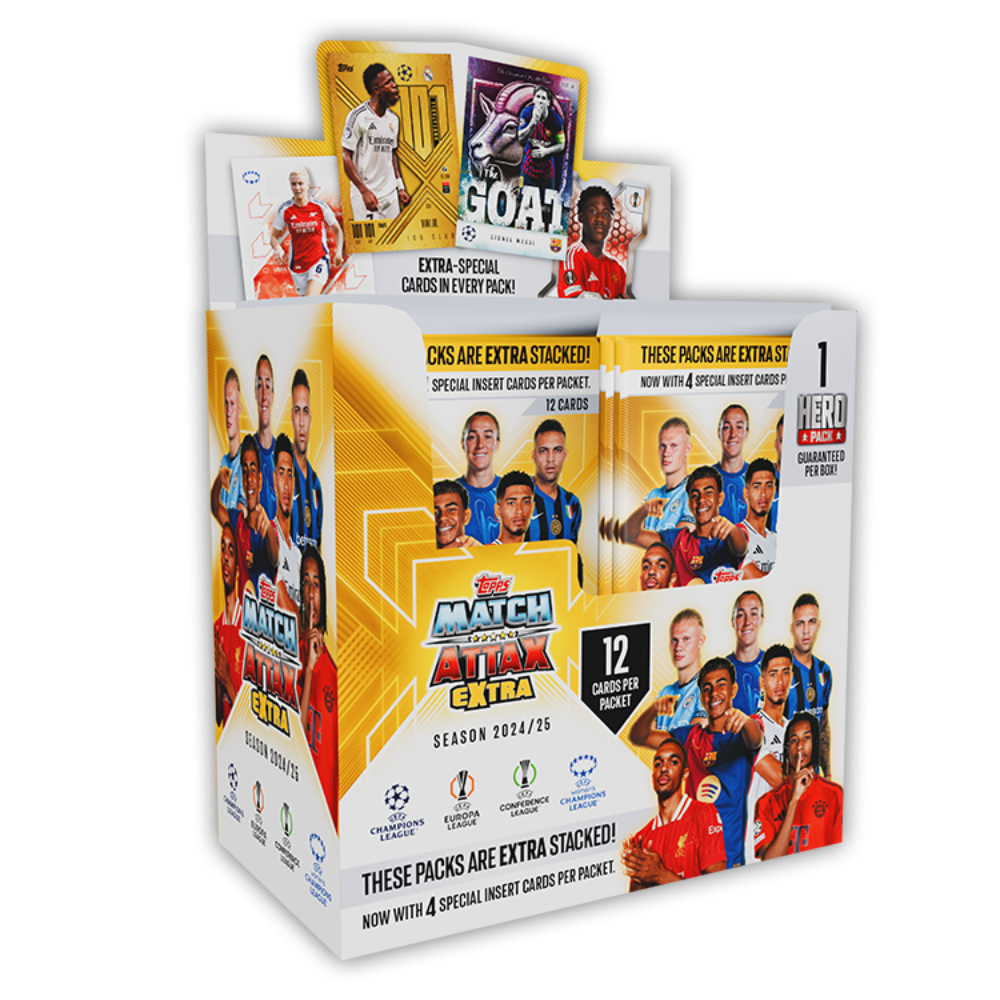 2024-25 Topps Match Attax Extra UEFA - BOX OF 24 PACKETS (288 Cards)