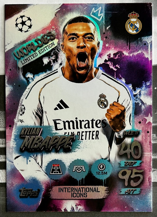 2025-26 Topps UCC Match Attax - KYLIAN MBAPPE (REAL MADRID) Worldies Limited Edition WLE11