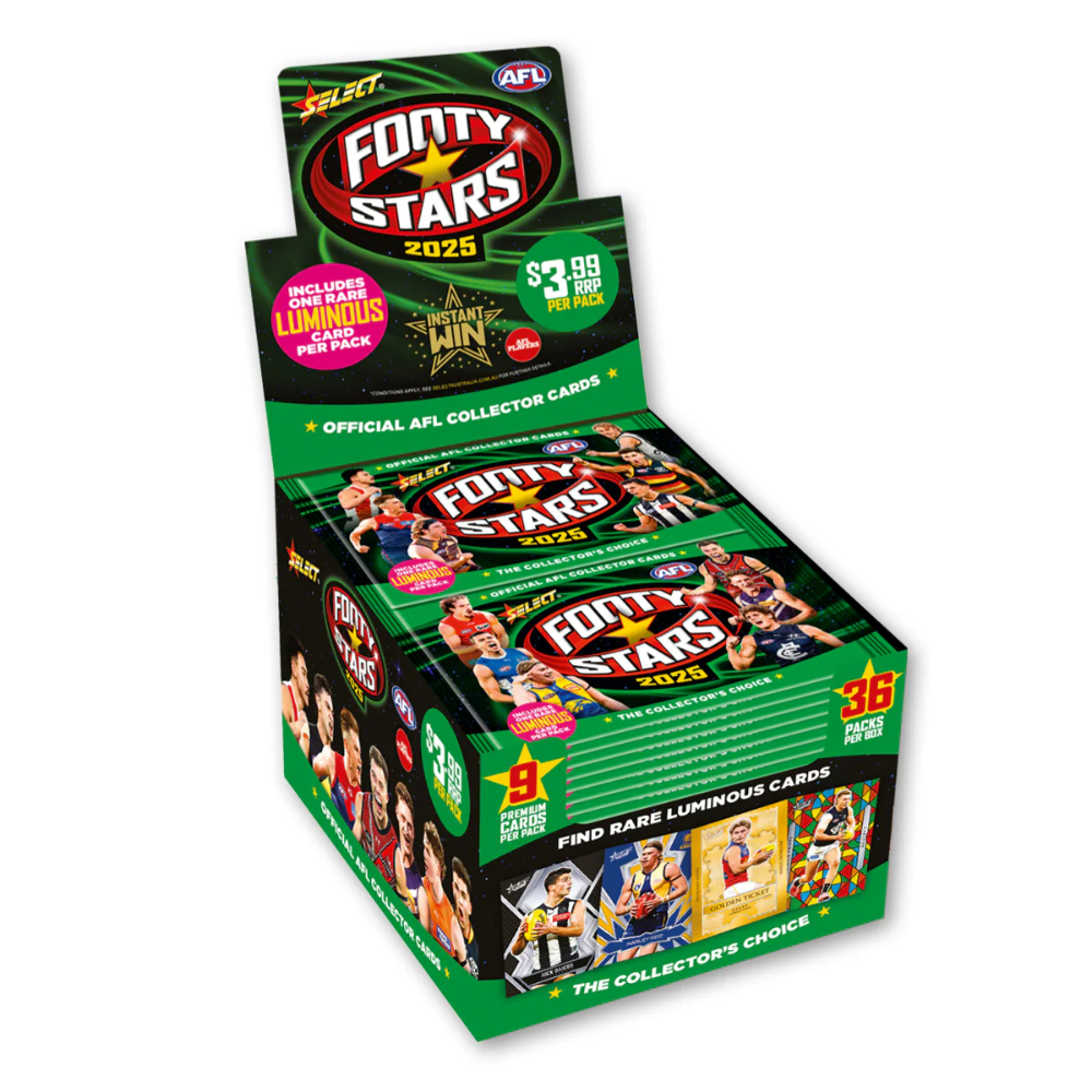 Select AFL Footy Stars 2025 - Box of 36 Packets