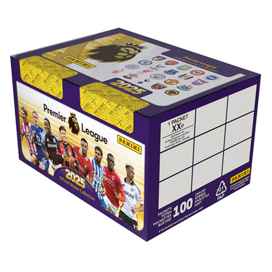 2025 Panini Premier League Sticker Collection - Box of 100 Sticker Packets (500 Stickers)