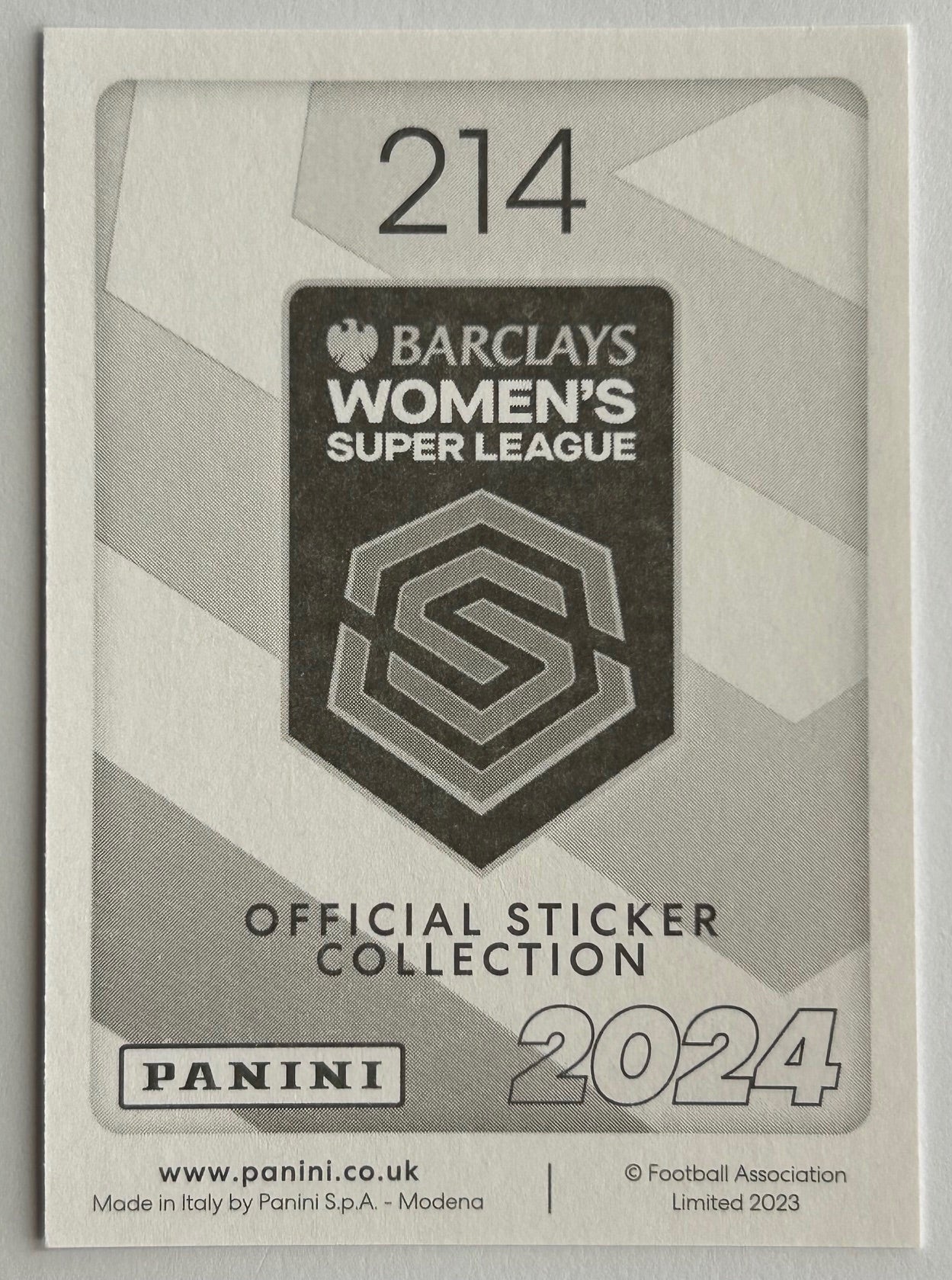 Panini Barclays Women's Super League 2024 - Single MANCHESTER CITY Stickers (#198 - #214)