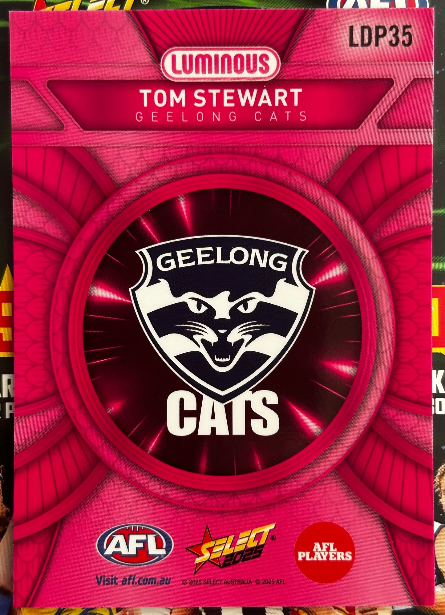 Select AFL 2025 Footy Stars - TOM STEWART (GEELONG CATS) Pink Dragon Scales LDP35