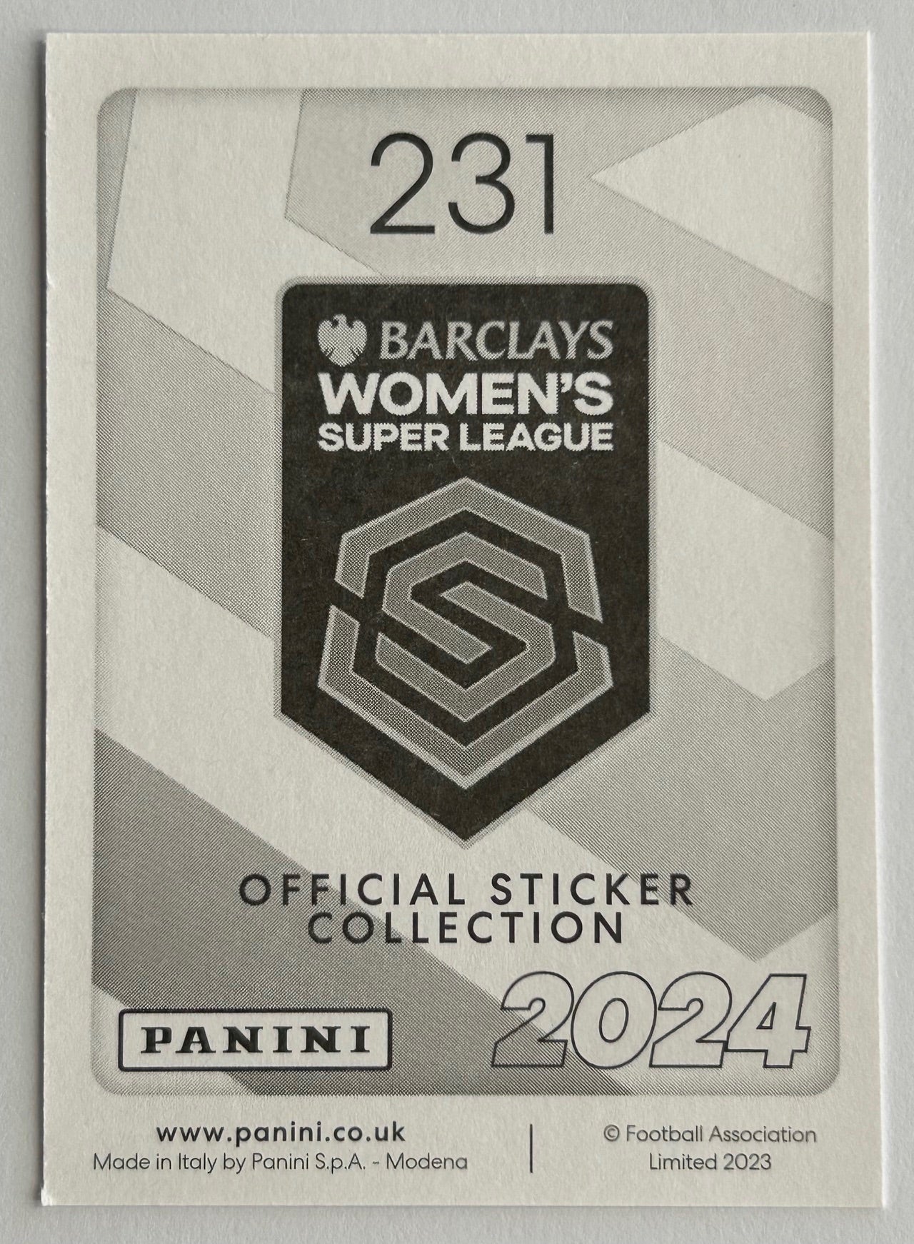 Panini Barclays Women's Super League 2024 - Single MANCHESTER UNITED Stickers (#215 - #231)