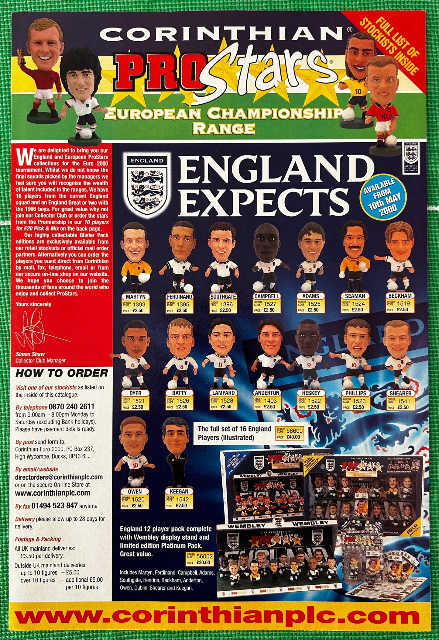 Corinthian ProStars Mail Order Catalogue - EURO 2000 European Championship Range
