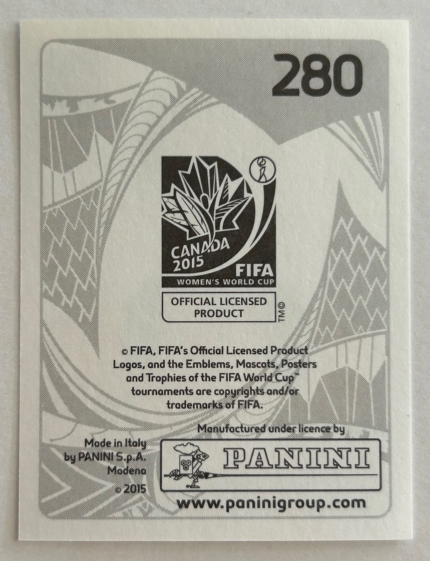 Panini FIFA Women's World Cup Canada 2015 - ALANNA KENNEDY (AUSTRALIA) Sticker #280