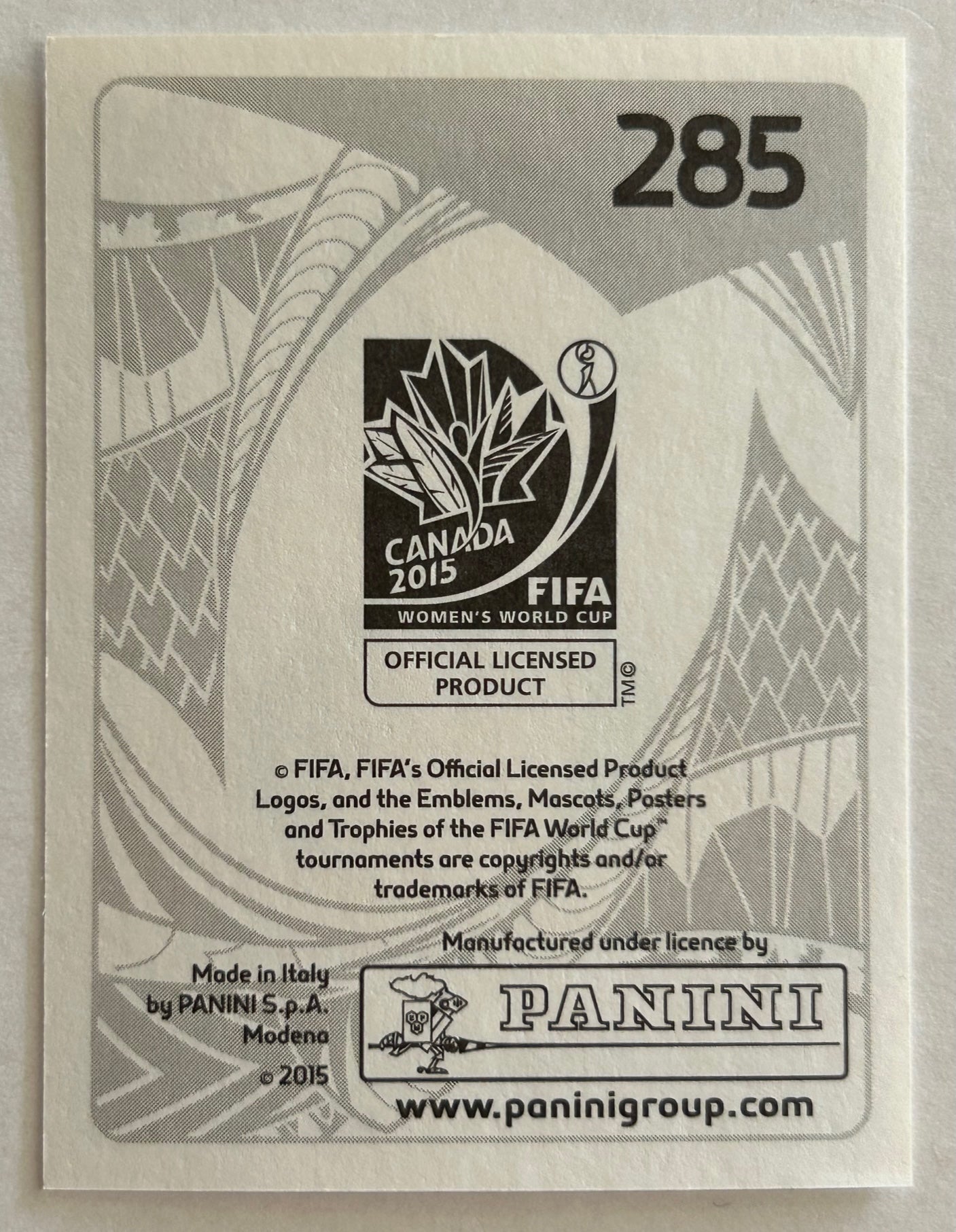 Panini FIFA Women's World Cup Canada 2015 - KATHRYN GILL (AUSTRALIA) Sticker #285