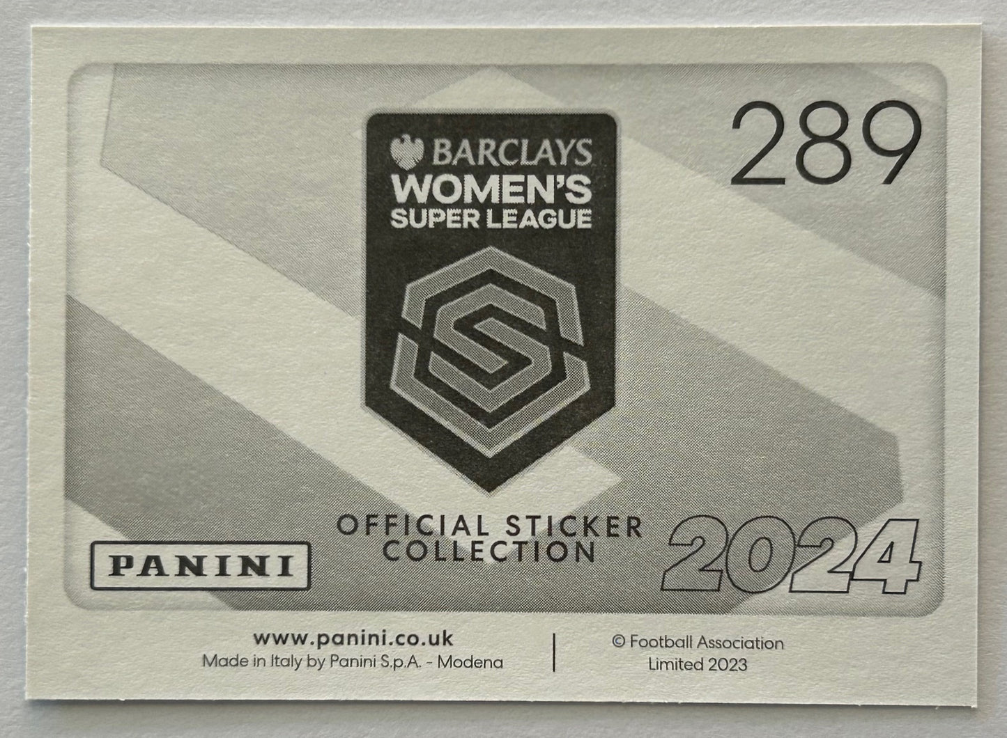 Panini Barclays Women's Super League 2024 - Single KEY PLAYERS (ARSENAL & ASTON VILLA) Stickers (#278 - #289)