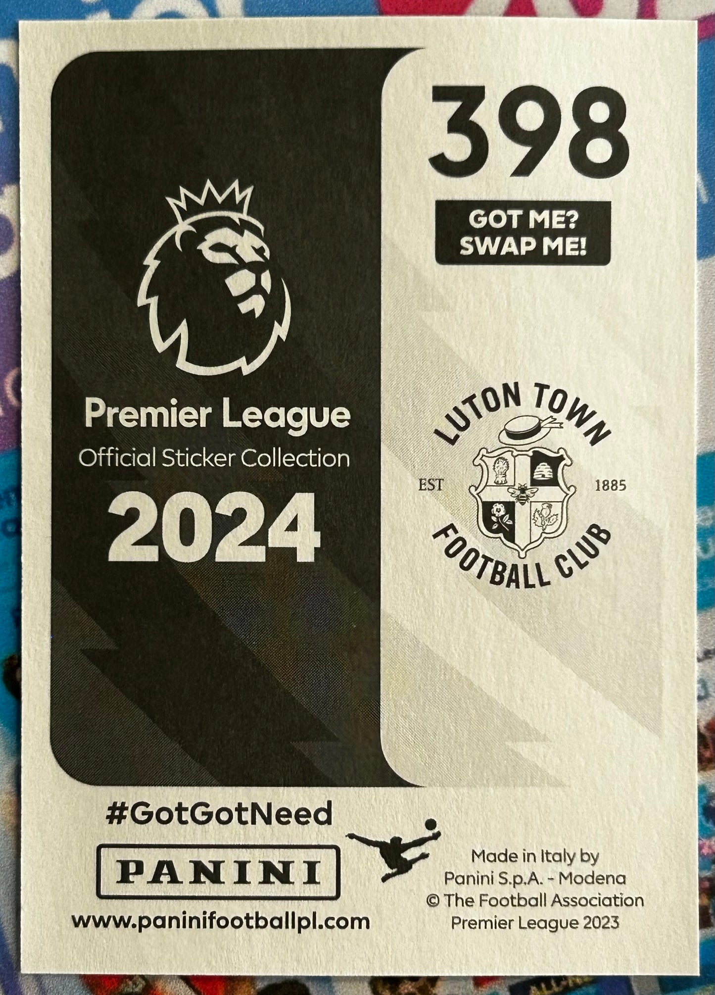 2024 Panini Premier League Sticker Collection - CARLTON MORRIS (LUTON TOWN) Elite #398