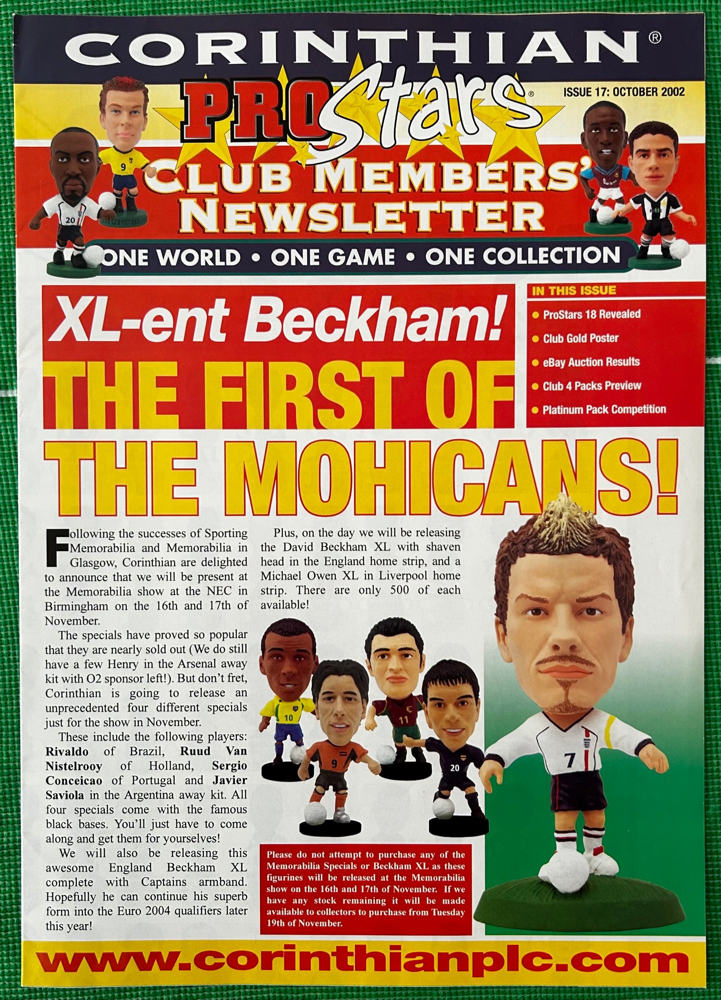 Corinthian ProStars Club Members Newsletter - Issue 17 October 2002