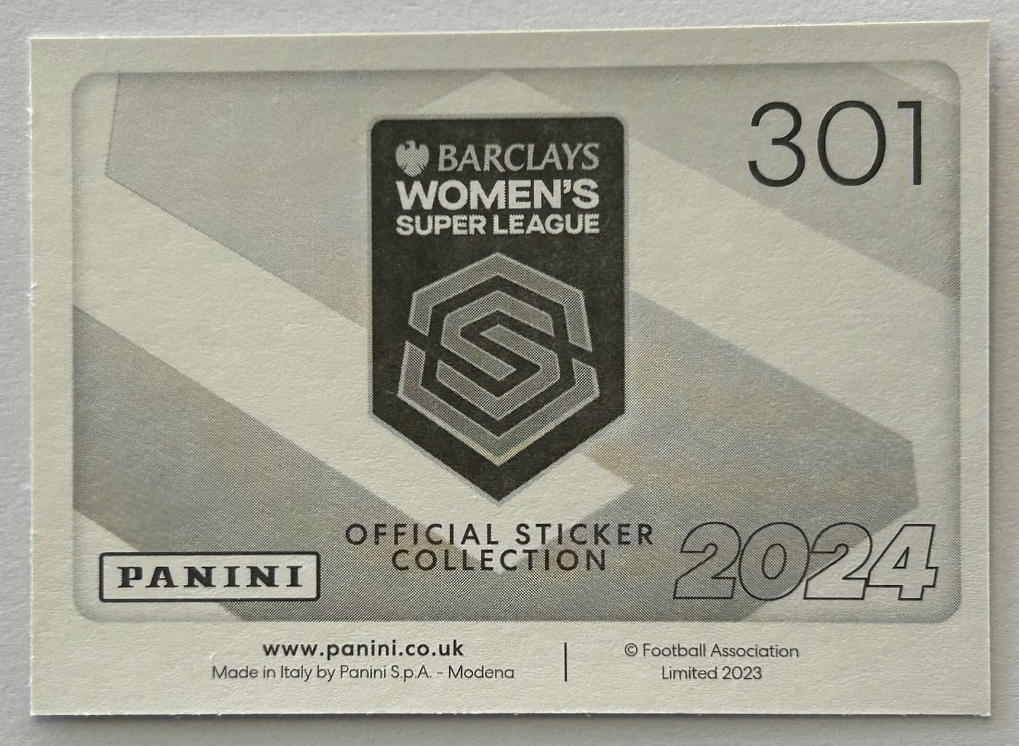 Panini Barclays Women's Super League 2024 - Single KEY PLAYERS (BRIGHTON & BRISTOL CITY) Stickers (#290 - #301)