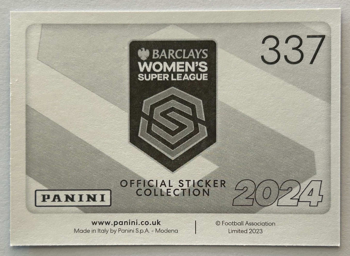 Panini Barclays Women's Super League 2024 - Single KEY PLAYERS (MAN CITY & MAN UTD) Stickers (#326 - #337)