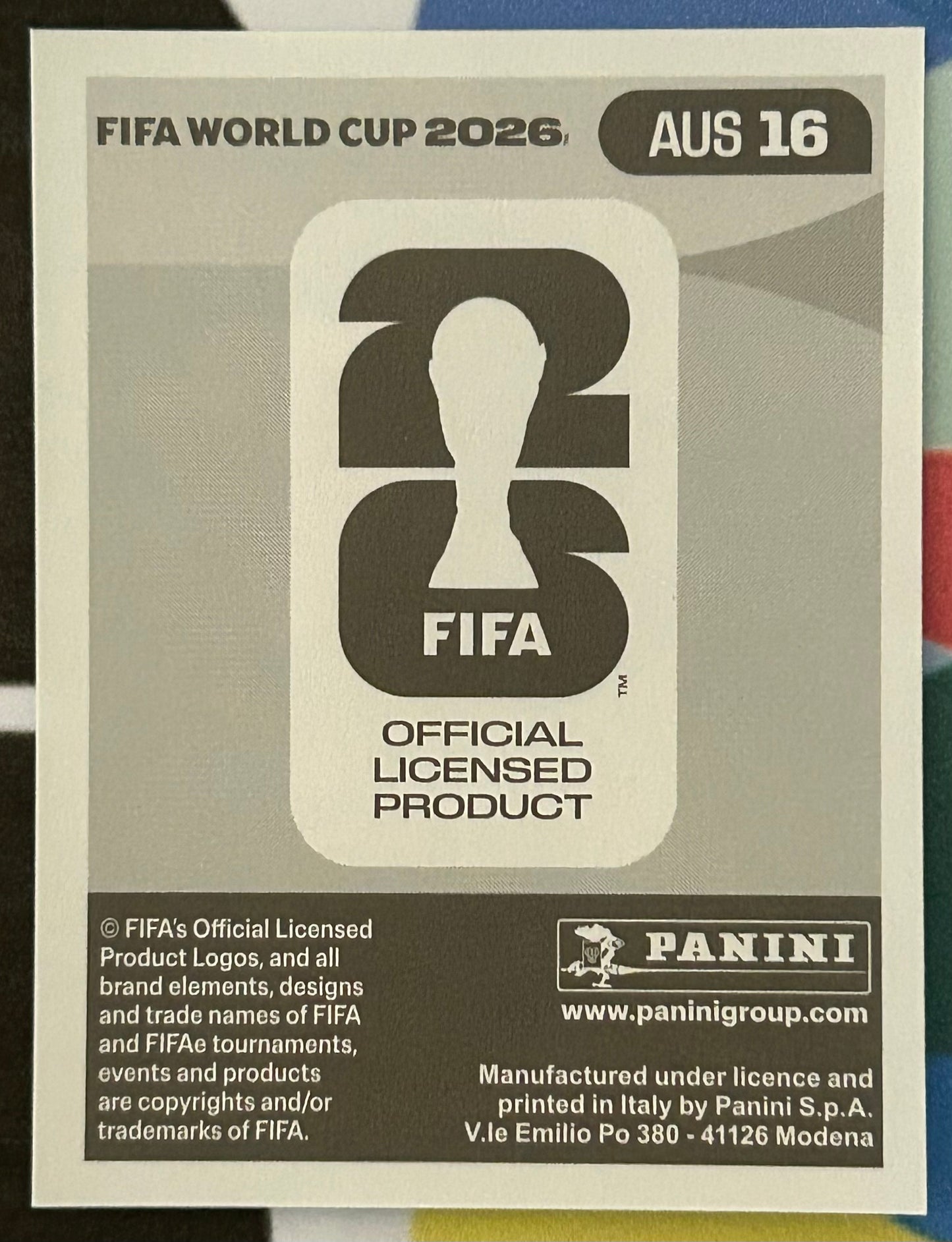 Panini FIFA World Cup 2026 Official Sticker Collection - PATRICK YAZBEK (AUSTRALIA) AUS16