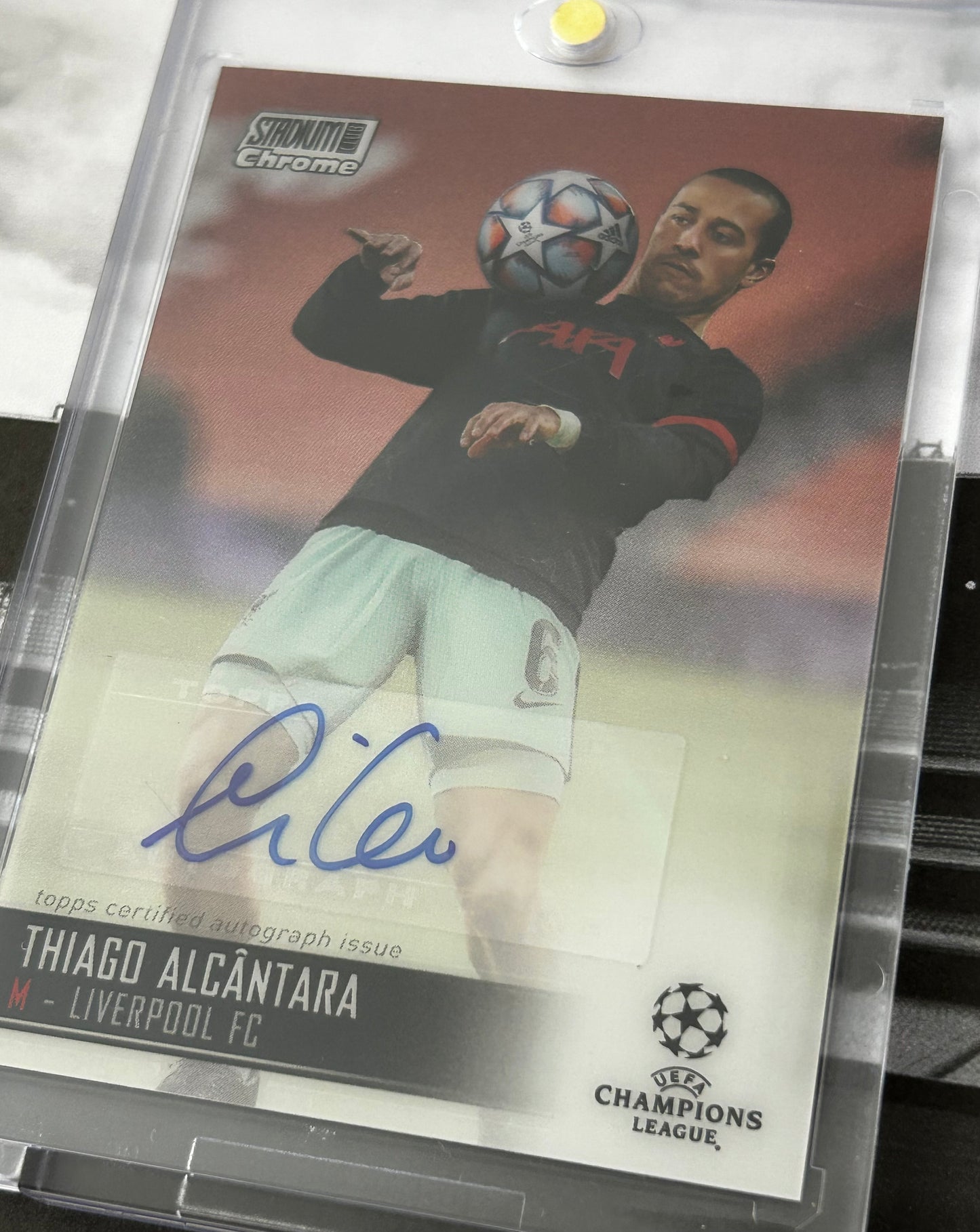 2020-21 Topps Stadium Club Chrome UCL - THIAGO ALCANTARA (LIVERPOOL) Chrome Autograph #CA-TAL