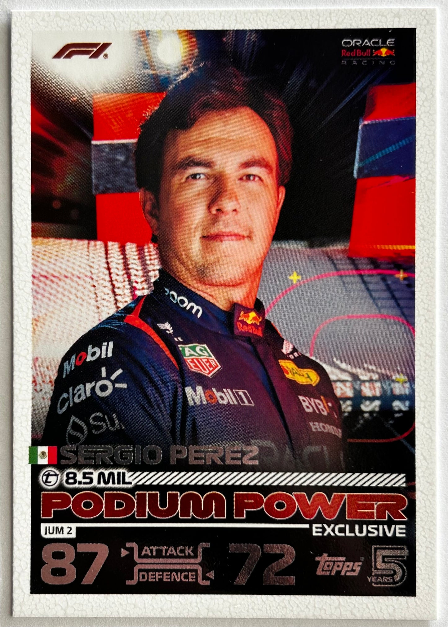 Topps F1 Turbo Attax 2024 - SERGIO PEREZ (ORACLE RED BULL) Podium Power Jumbo Box Exclusive JUM2
