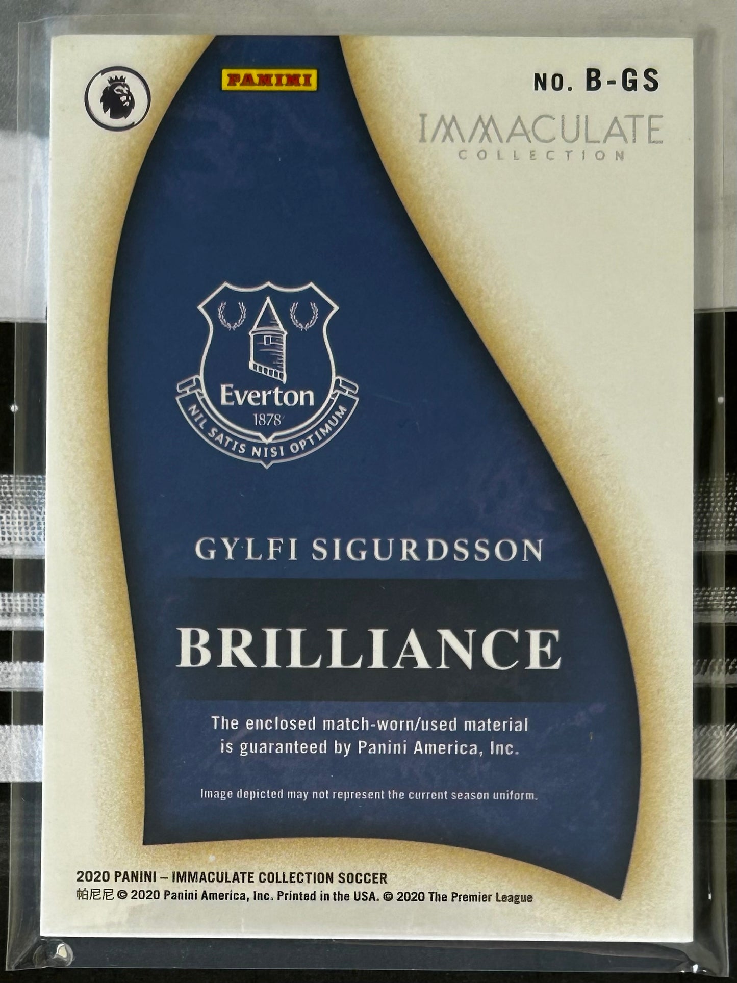 2020 Panini Immaculate Collection Soccer - GYLFI SIGURDSSON (EVERTON) Brilliance Patch B-GS /99