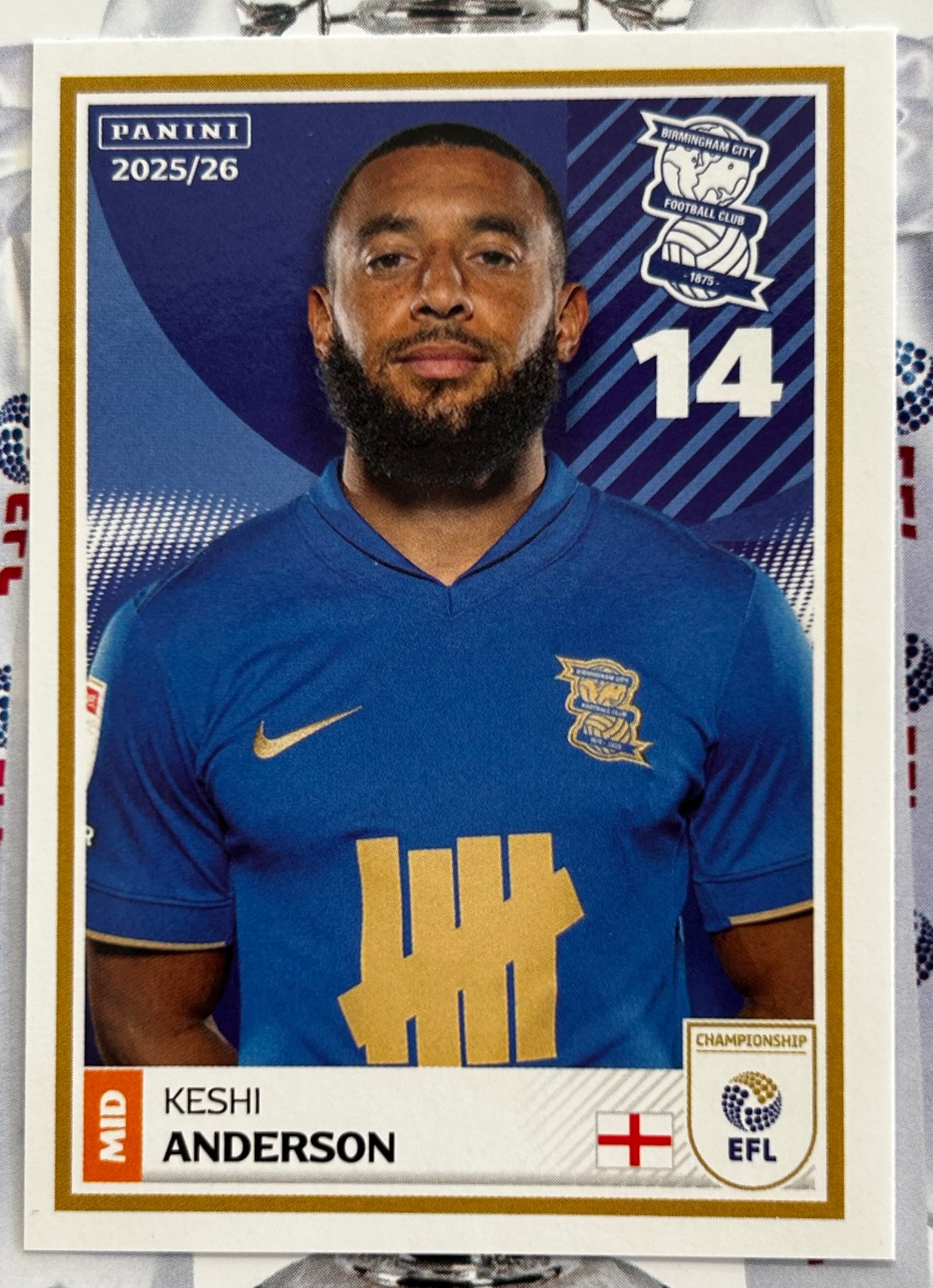 Panini EFL 2025-26 Sticker Collection - Single BIRMINGHAM CITY Stickers (#17 - #34)