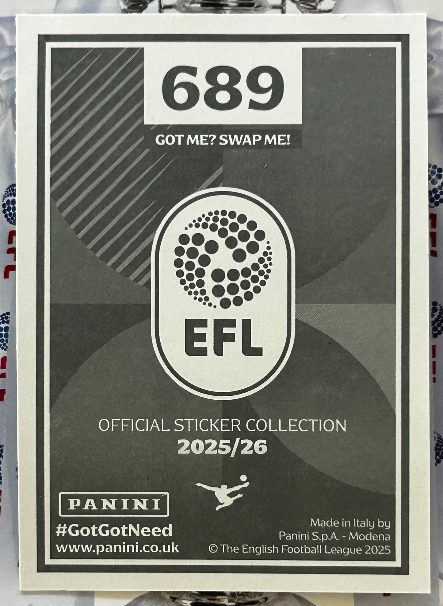 Panini EFL 2025-26 Sticker Collection - ANTOINE SEMENYO (BRISTOL CITY) Raised in the EFL #689