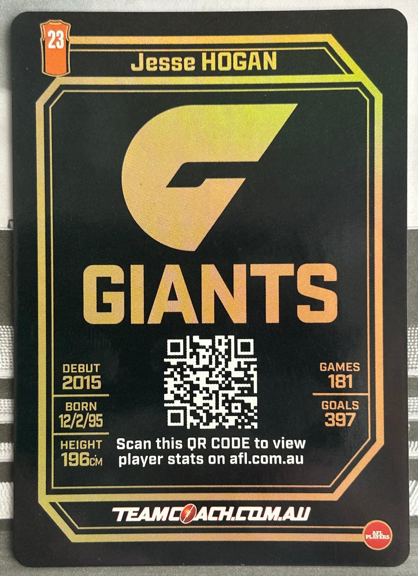AFL Teamcoach 2026 - JESSE HOGAN (GWS GIANTS) Bronze Parallel #153 (1:6 pks)