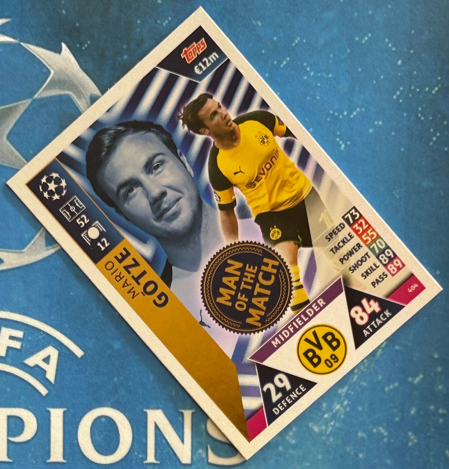 Topps Match Attax UEFA Champions League 2018-19 - MARIO GOTZE (BORUSSIA DORTMUND) Man of the Match Foil Insert #404
