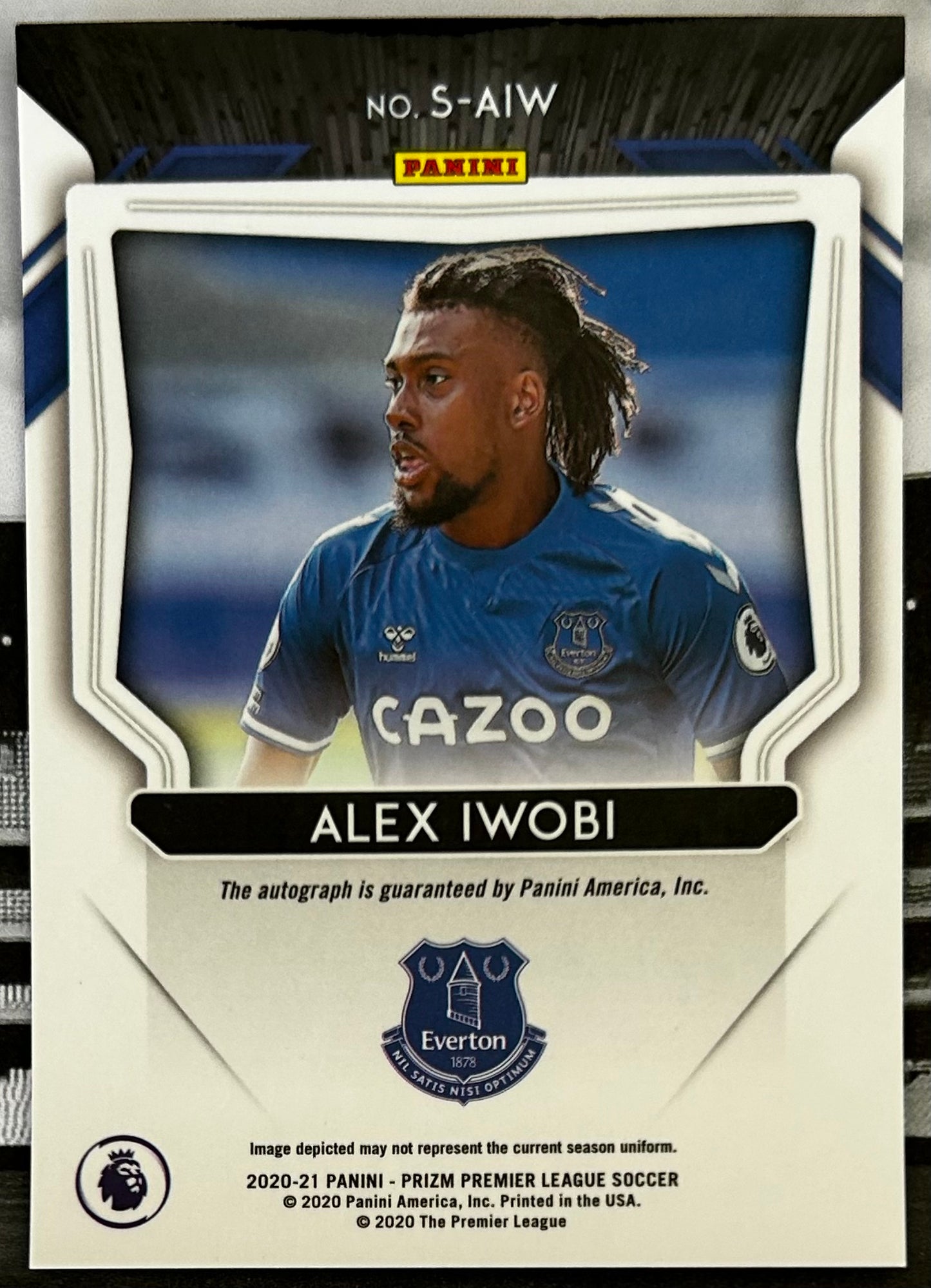 2020-21 Panini Prizm Premier League Soccer - ALEX IWOBI (EVERTON) Signature S-AIW