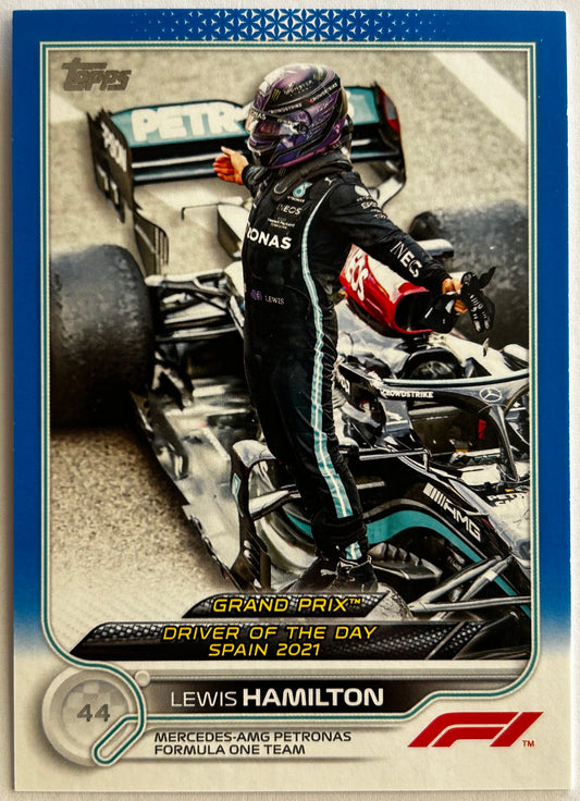 Topps Formula One Flagship 2022 - LEWIS HAMILTON (MERCEDES-AMG PETRONAS) #176 Blue Parallel /99