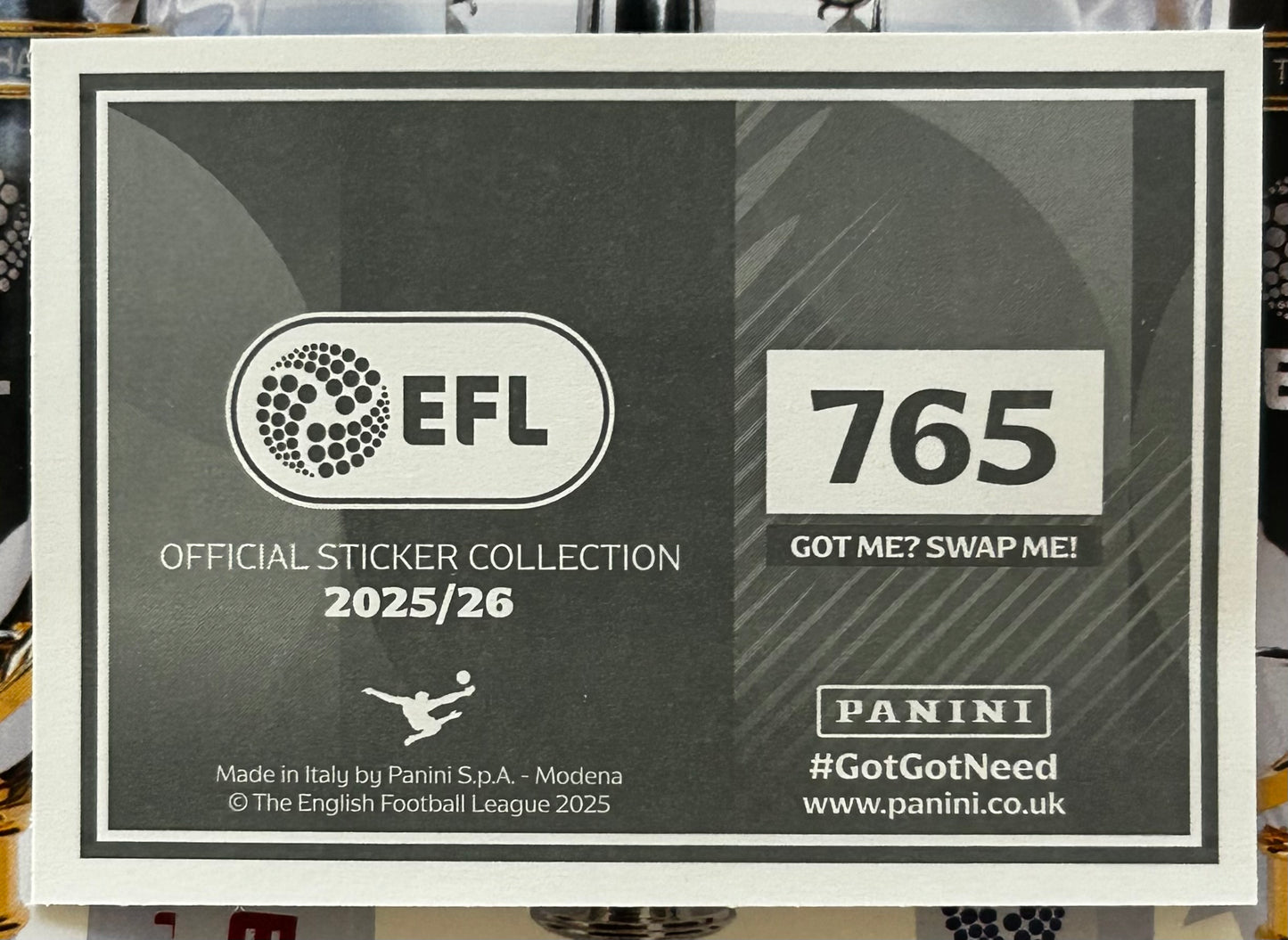 Panini EFL 2025-26 Sticker Collection - CLUB CREST (OLDHAM ATHLETIC AFC) #765