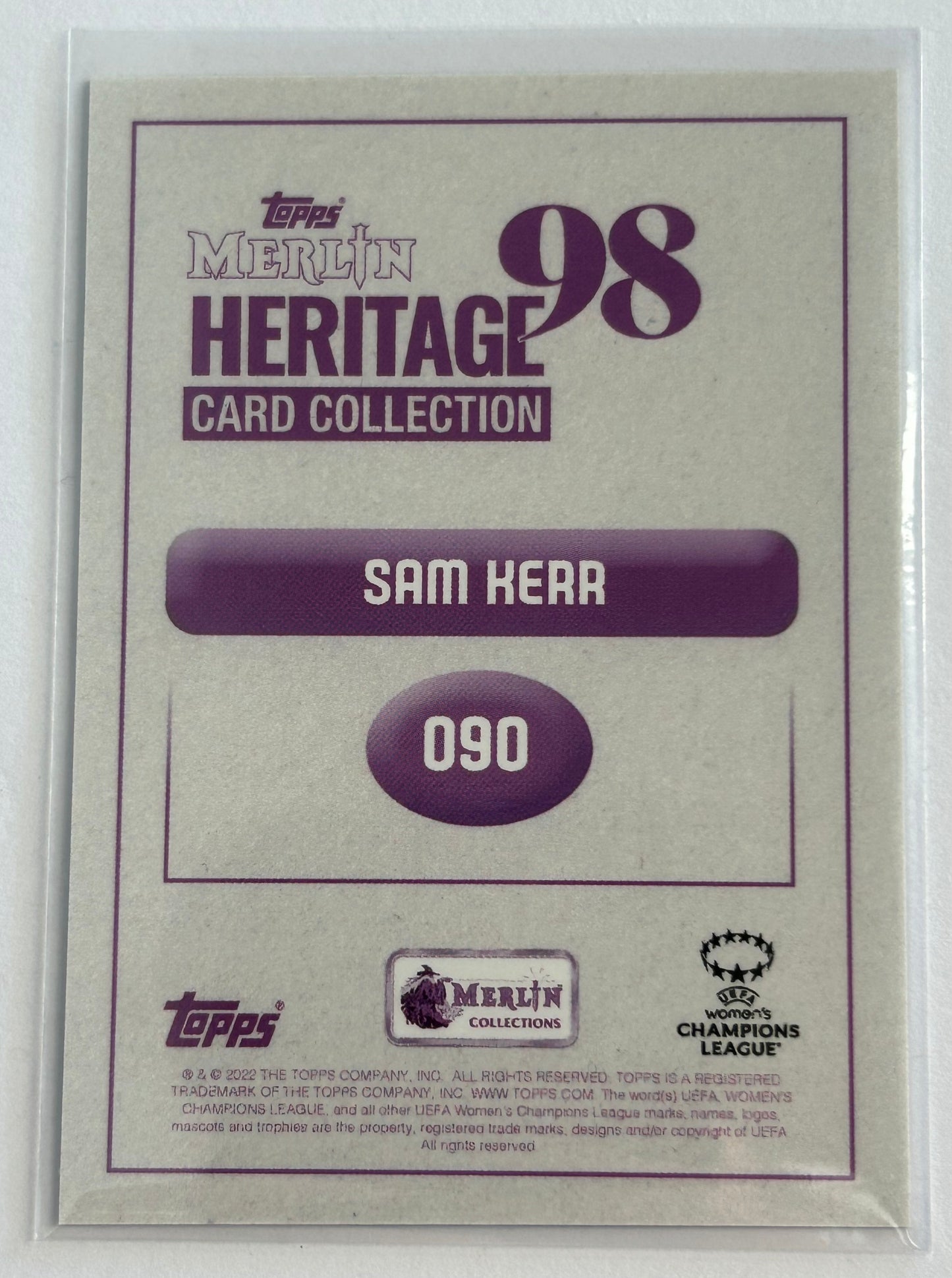 2022-23 Topps Merlin Heritage 98 UEFA - SAM KERR (CHELSEA) #090