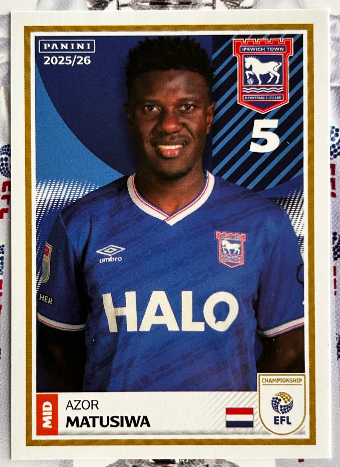 Panini EFL 2025-26 Sticker Collection - Single IPSWICH TOWN Stickers (#143 - #160)