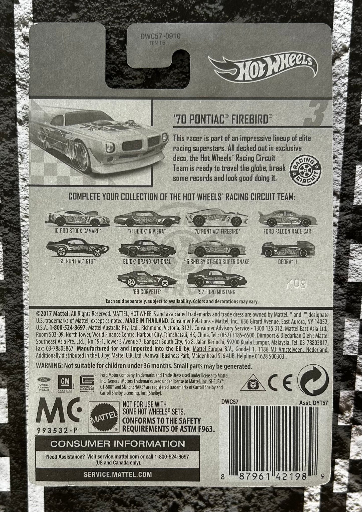 Mattel Hot Wheels Diecast 1:64 - '70 Pontiac Firebird 3/10 Racing Circuit series