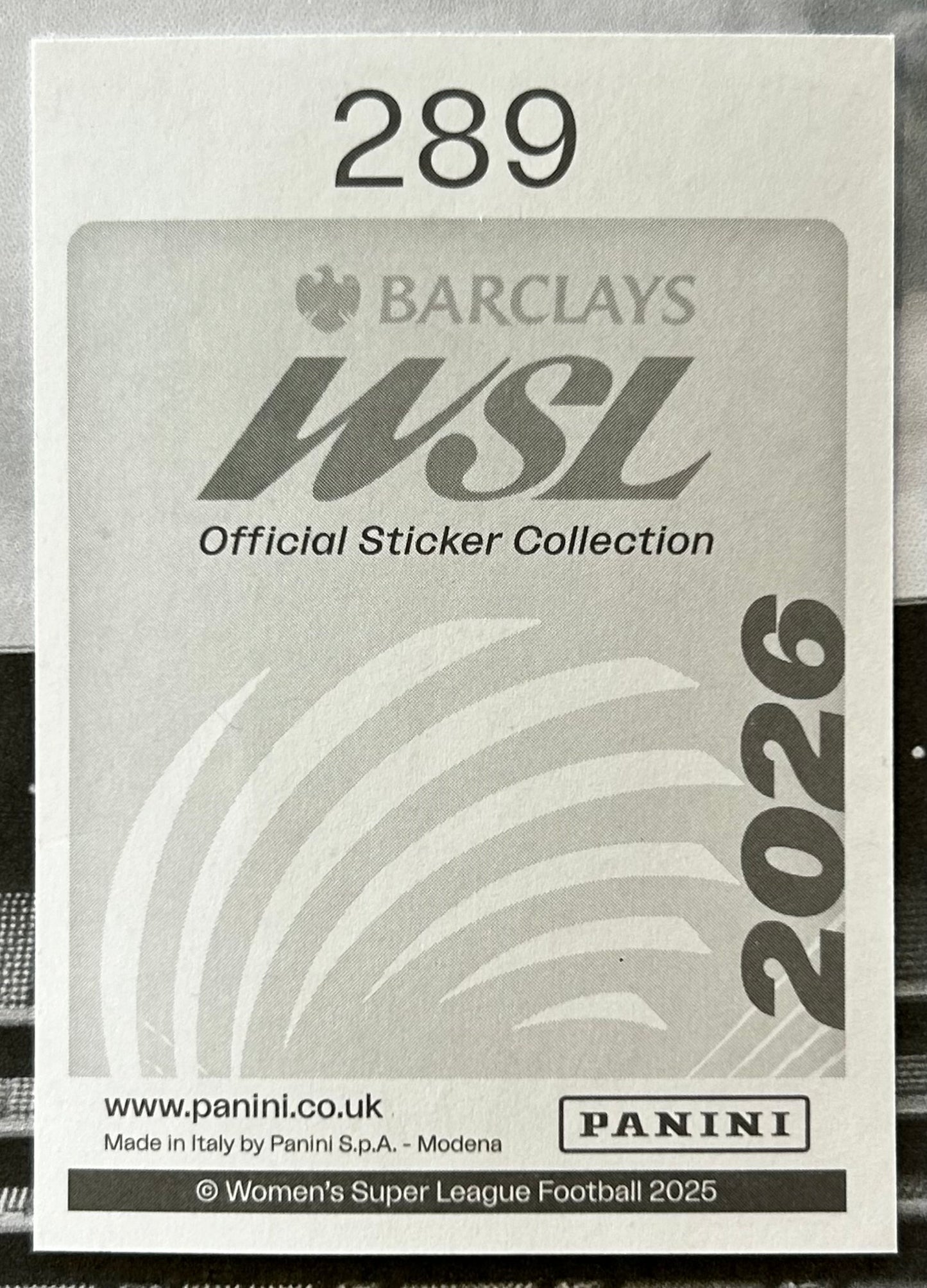 Panini Barclays Women's Super League 2026 Sticker Collection - ALANNA KENNEDY (LONDON CITY LIONESSES) #289