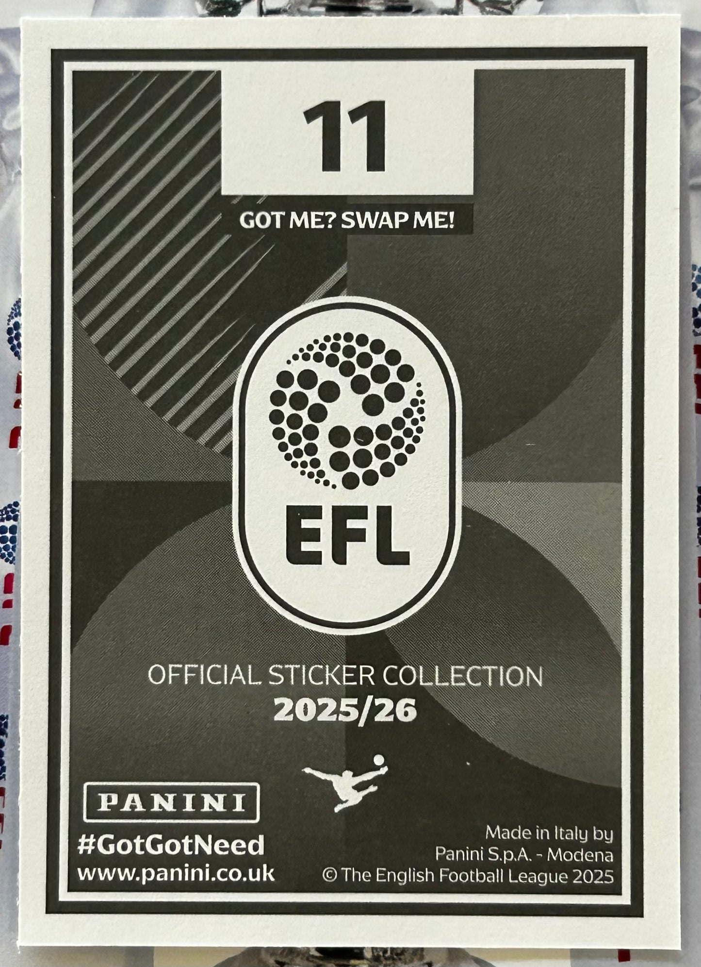 Panini EFL 2025-26 Sticker Collection - LEAGUE ONE PLAY-OFF (CHARLTON ATHLETIC) 2/2 #11