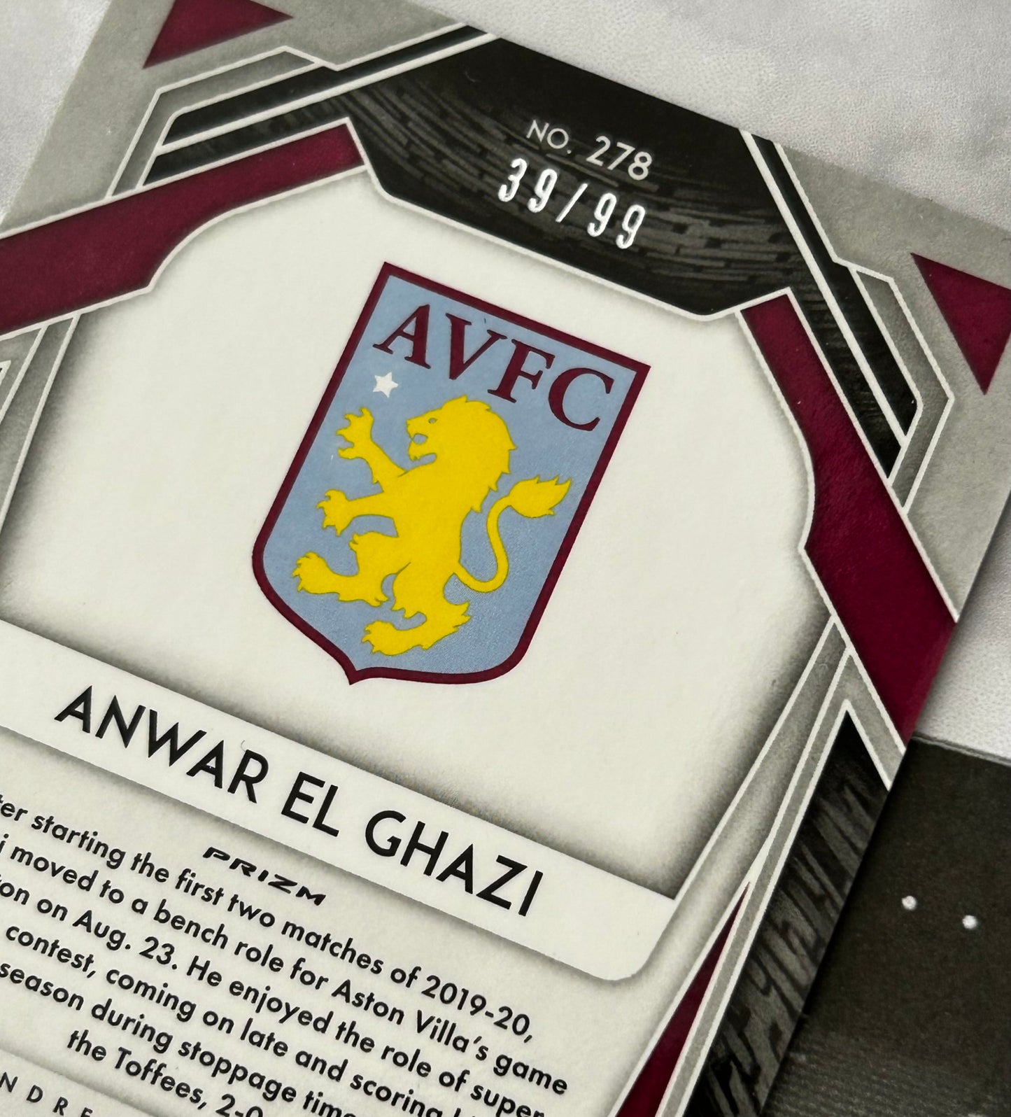 2020-21 Panini Prizm Premier League Soccer - ANWAR EL GHAZI (ASTON VILLA) Breakaway Violet Parallel #278 /99
