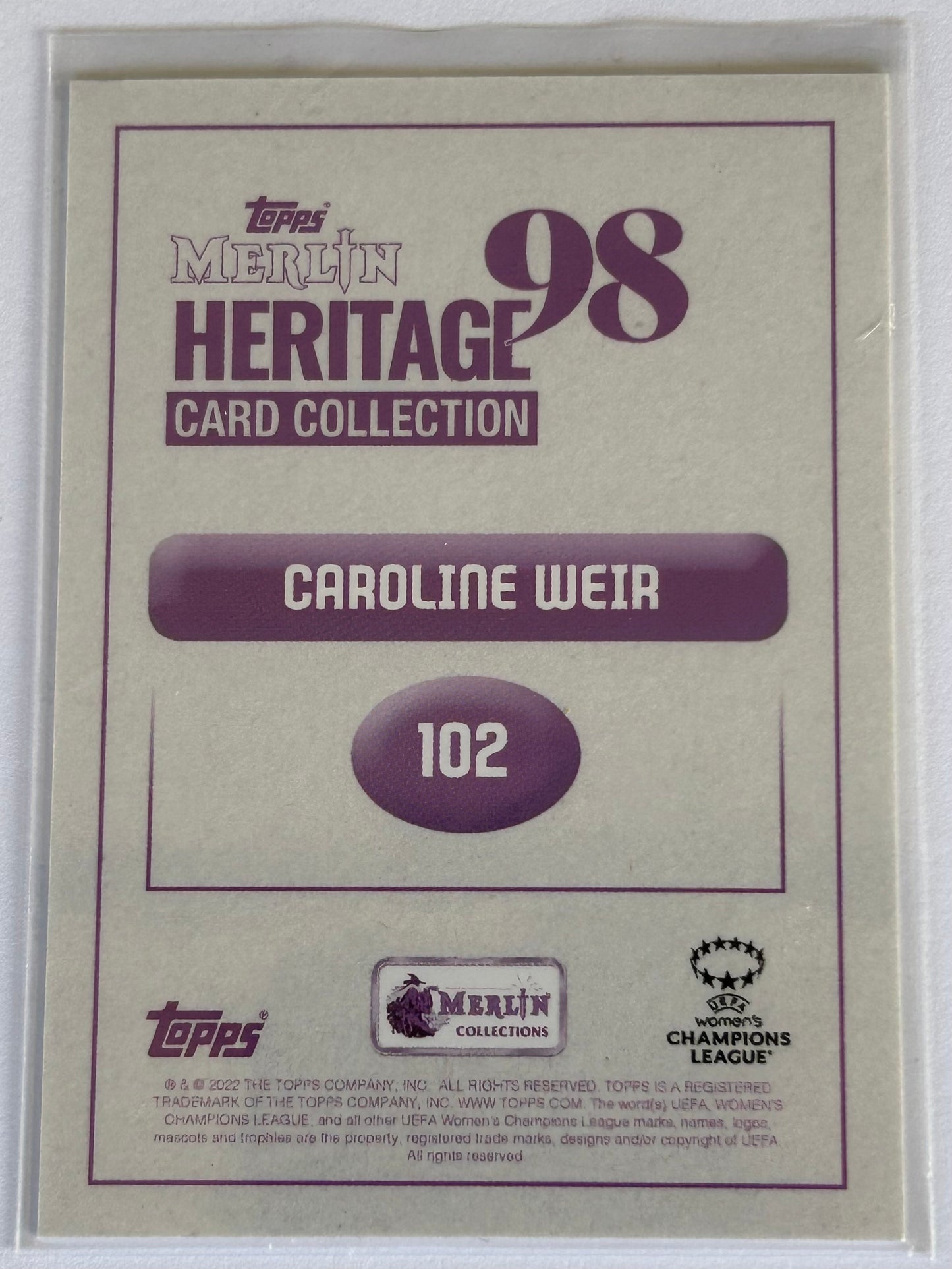2022-23 Topps Merlin Heritage 98 UEFA - CAROLINE WEIR (REAL MADRID) #102