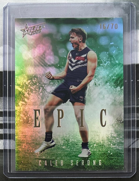 Select AFL 2025 Footy Stars - CALEB SERONG (FREMANTLE DOCKERS) Epic Green Instant Win EP11