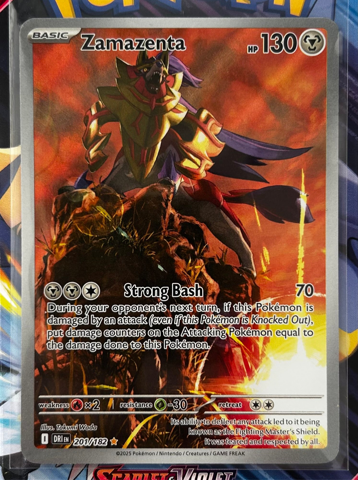 Zamazenta DRI 201/182 - Illustration Rare Full Art Card Pokemon TCG Scarlet & Violet Destined Rivals (English)