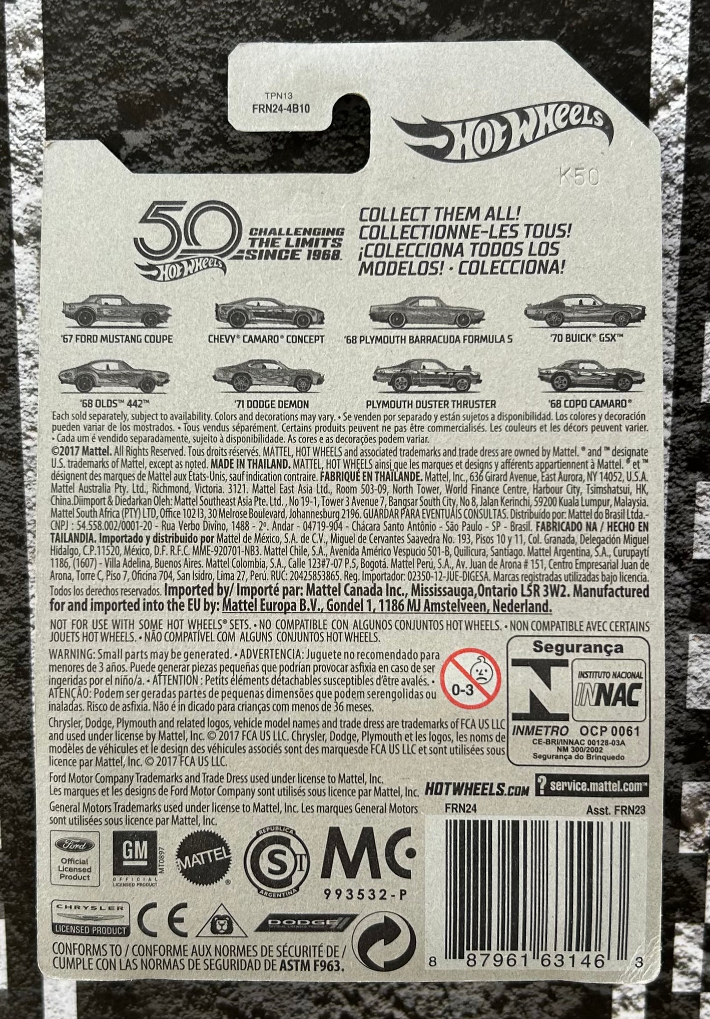 Mattel Hot Wheels Diecast 1:64 - '67 Ford Mustang Coupe 1/8 50th Anniversary series