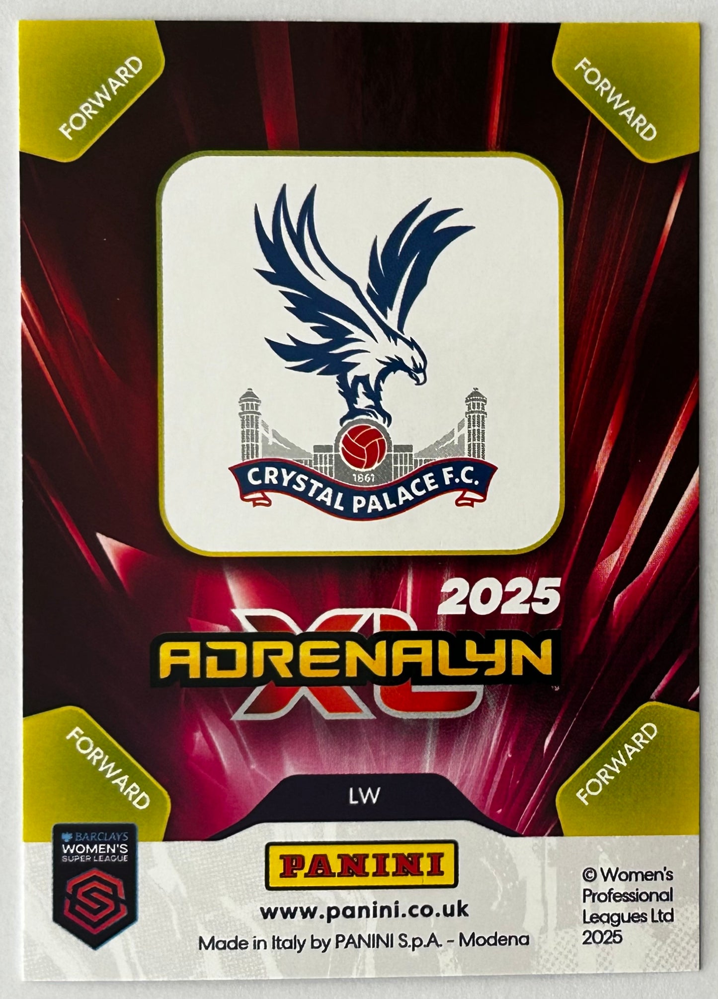 Panini Adrenalyn XL Barclays Women's Super League 2025 - ASHLEIGH WEERDEN (CRYSTAL PALACE) Limited Edition